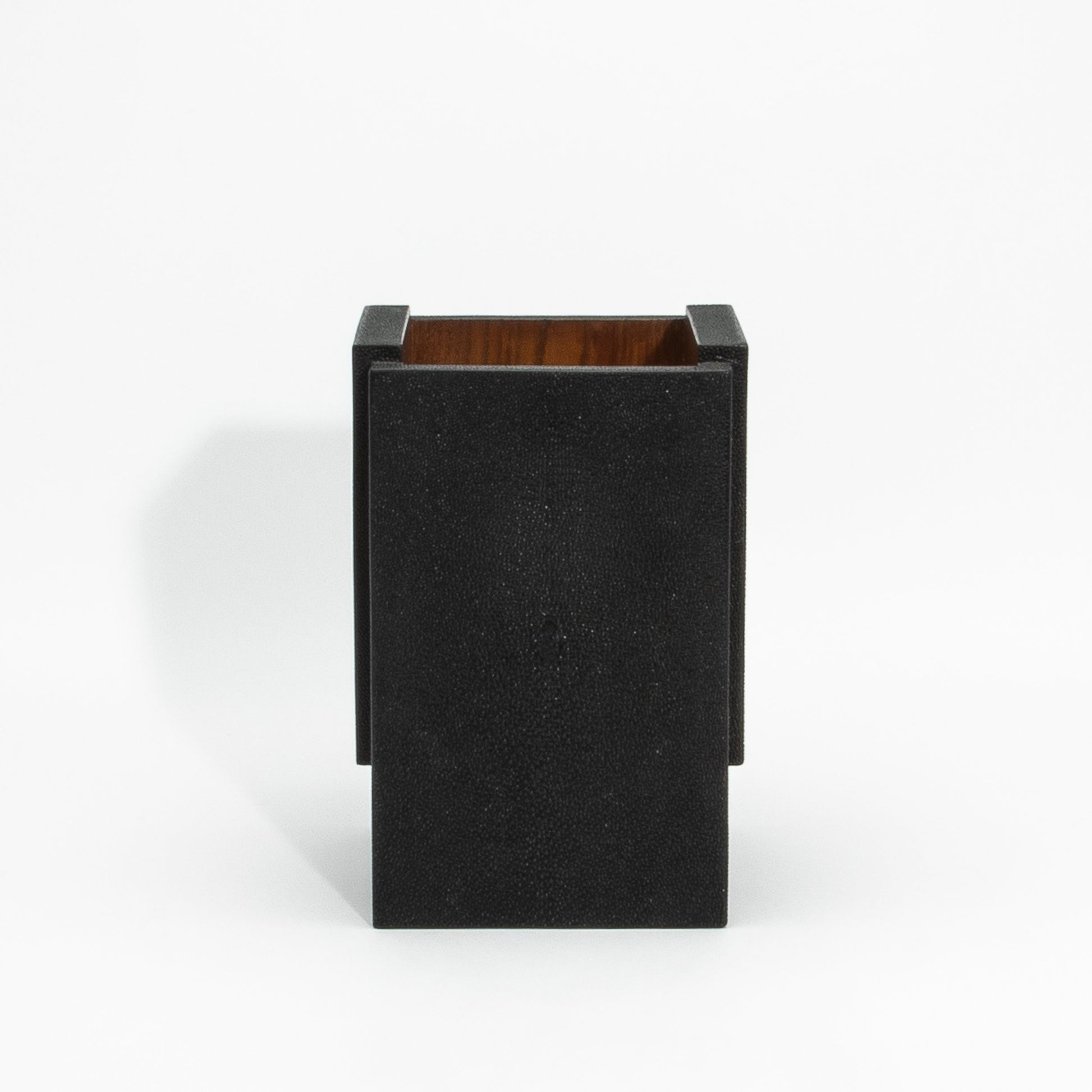 Waste Bin in Black Shagreen by R&Y Augousti