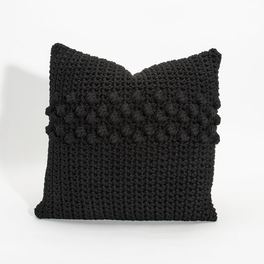 Black Macrame Pillow
