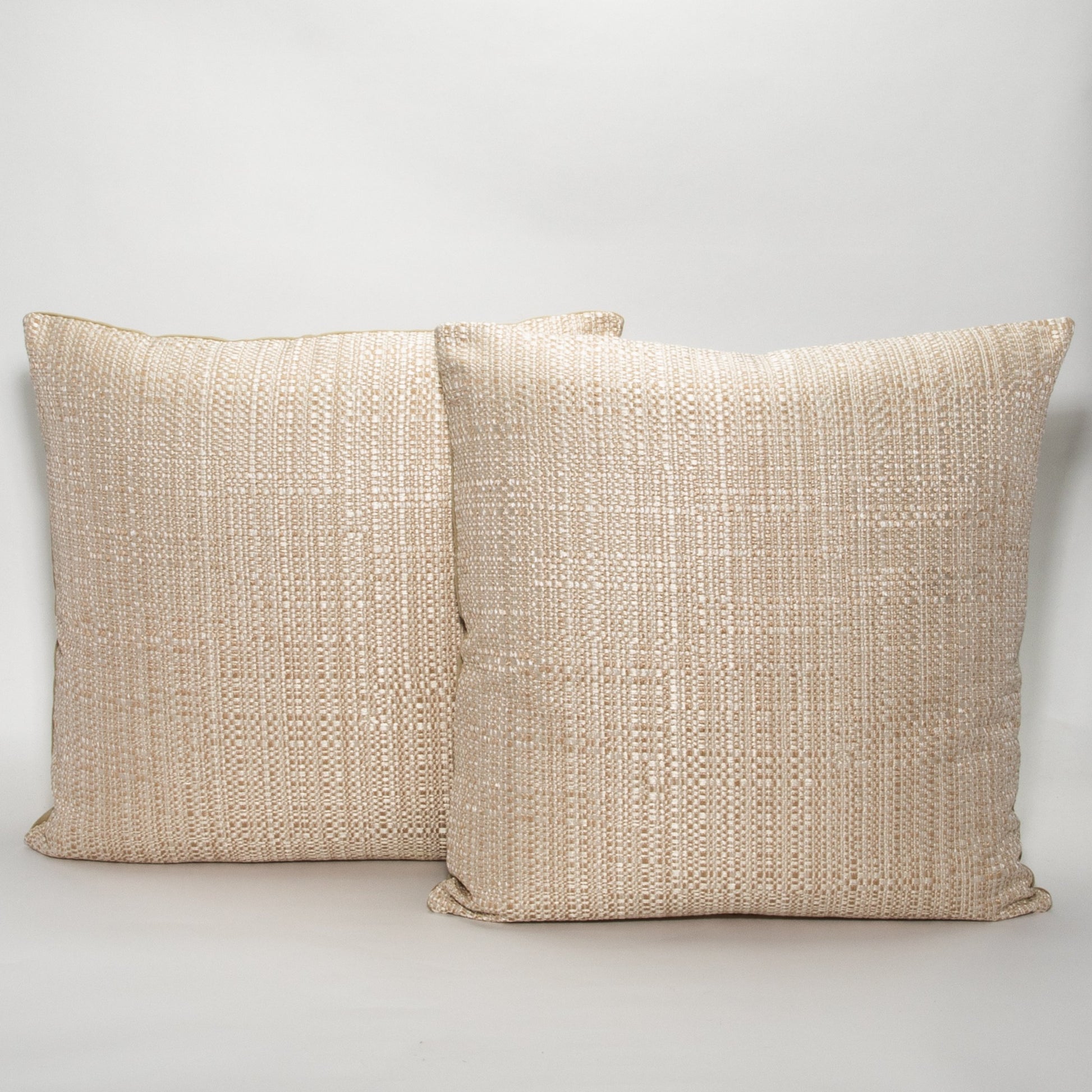 Tan Silk Weave Pillow by MOGUL