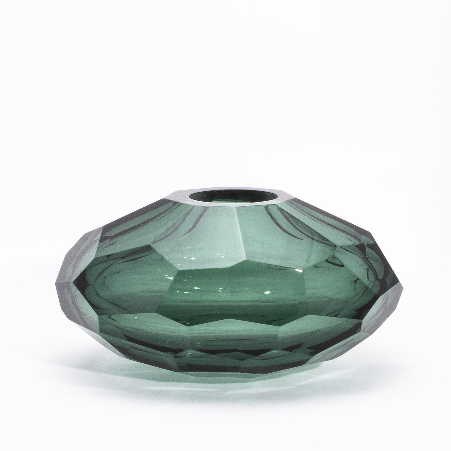 Murano Faceted Bowl in Eucalyptus Green