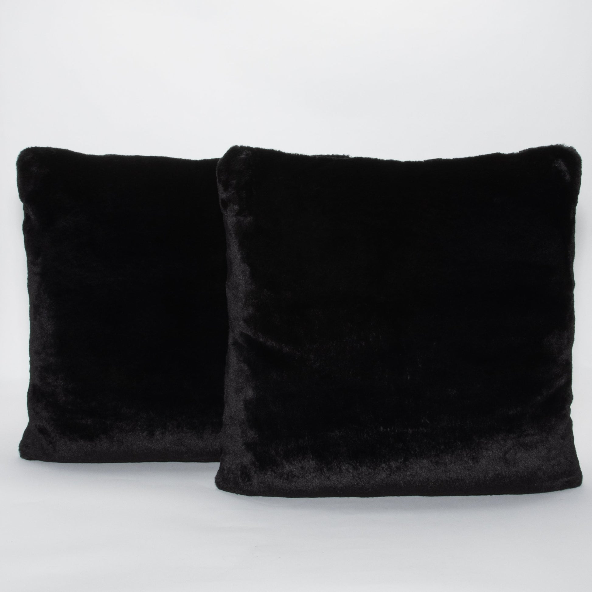 Black Faux Fur Pillow by MOGUL