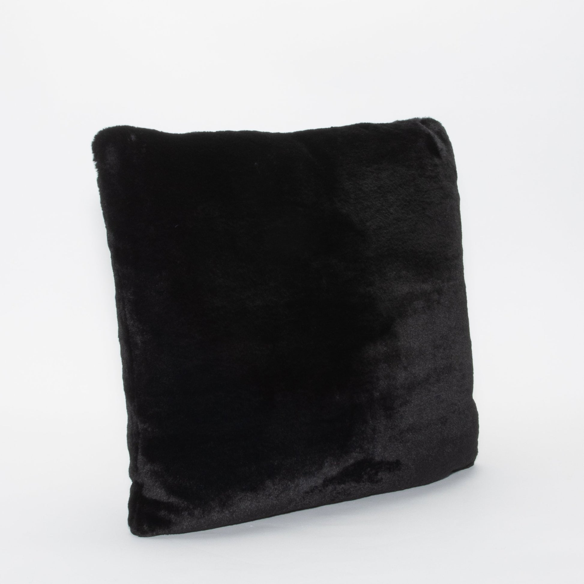 Black Faux Fur Pillow by MOGUL