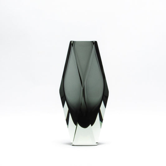 Murano Briolette Vase in Grey