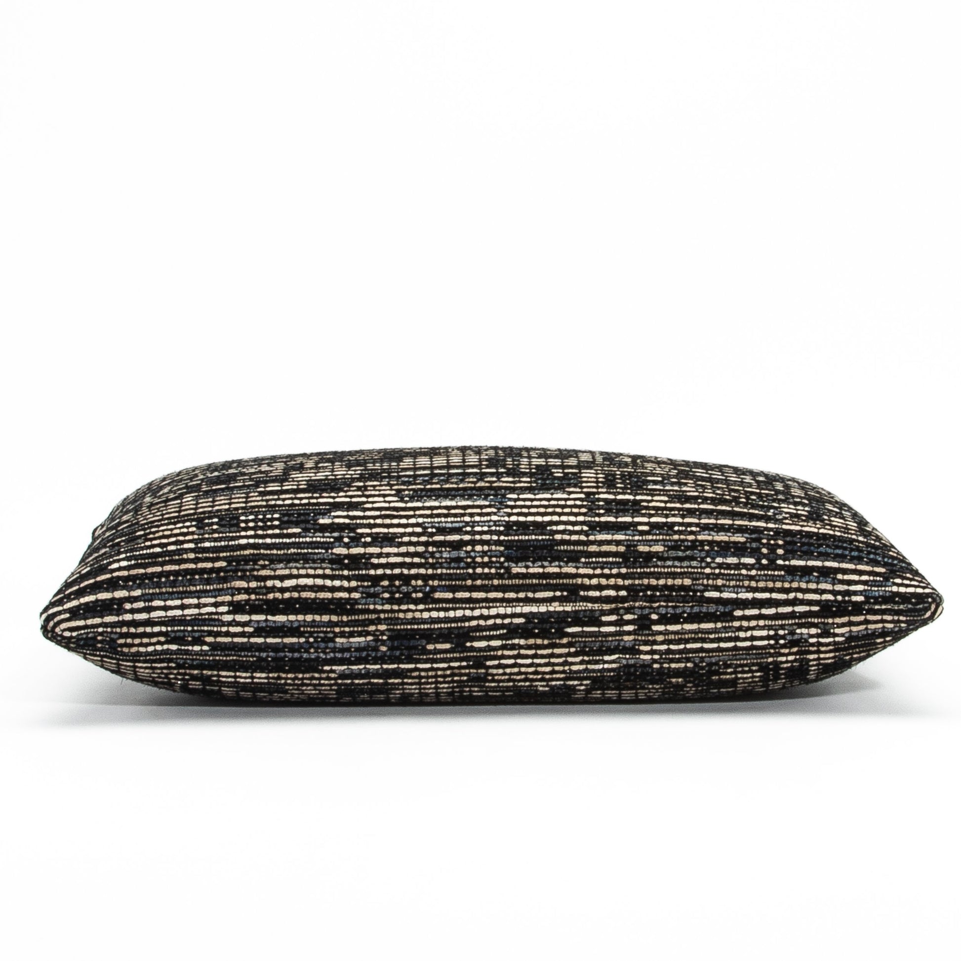 Dark Woven Kidney Pillow with Elitis Fabric