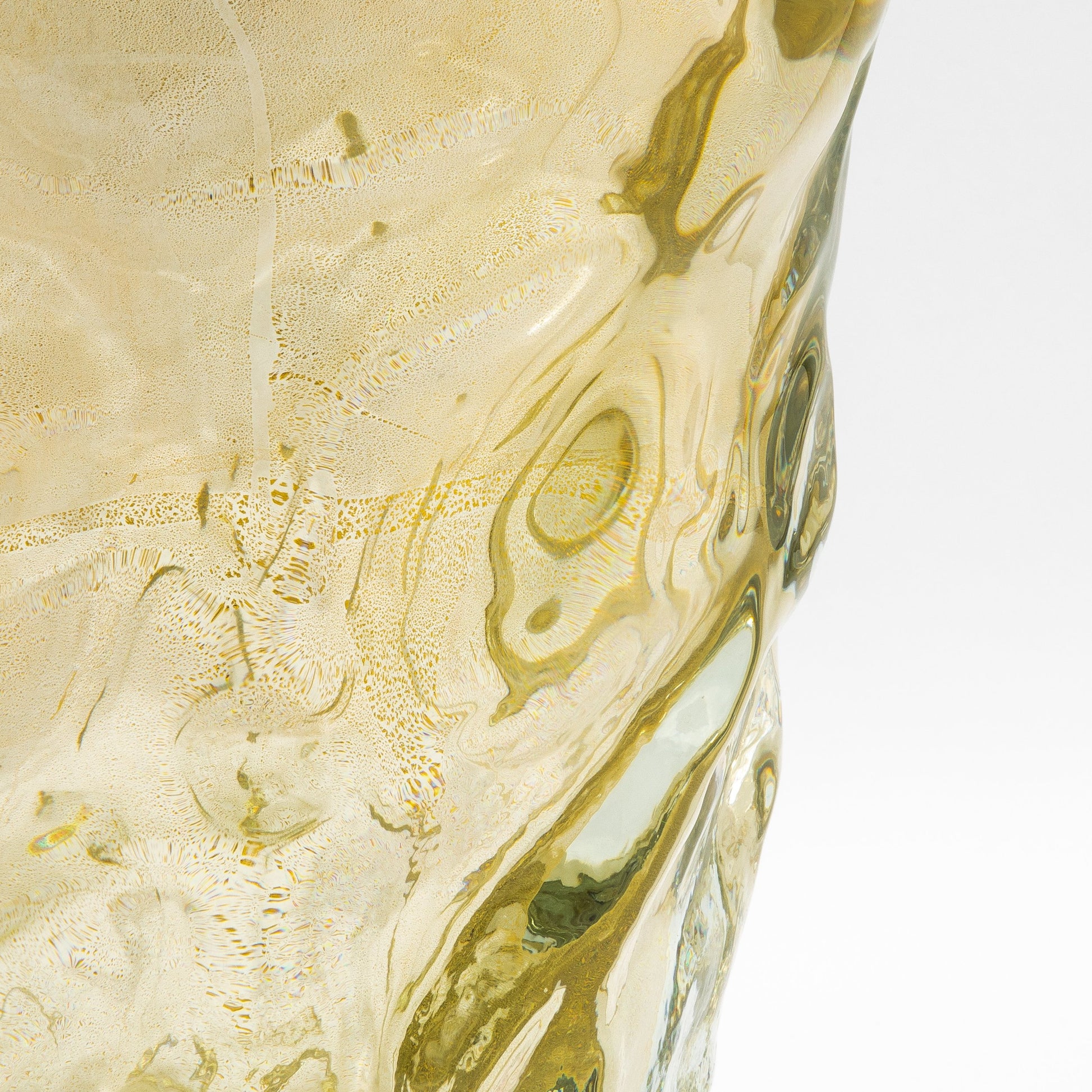 Murano Burri Vase in Clear with 24-karat Gold Flecks