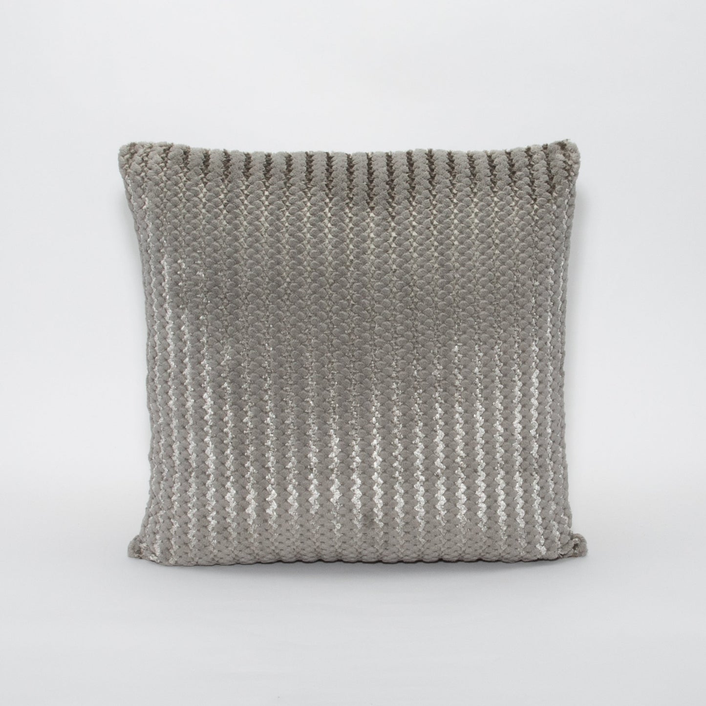 Silver Mixed Textured Pillow by MOGUL
