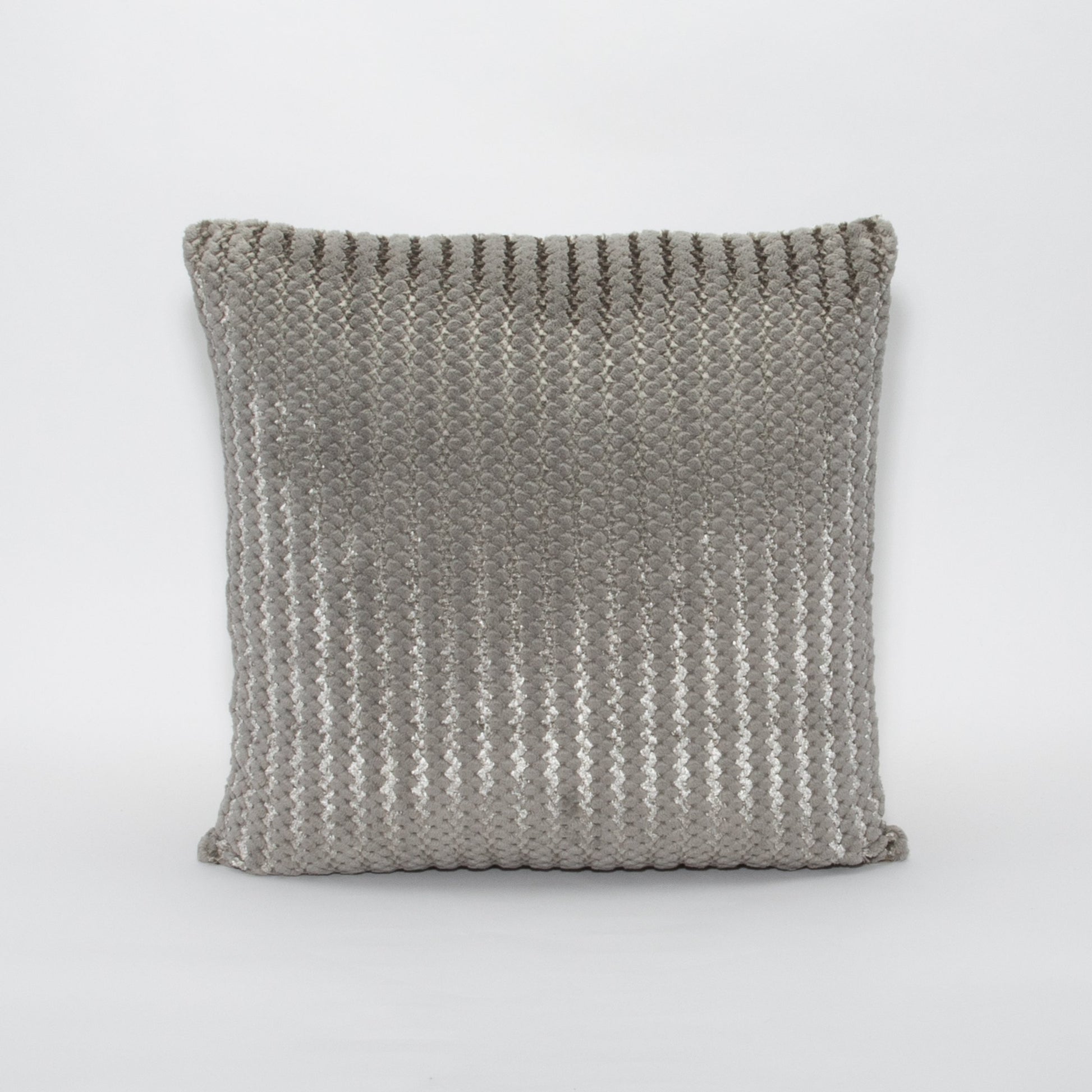 Silver Mixed Textured Pillow by MOGUL