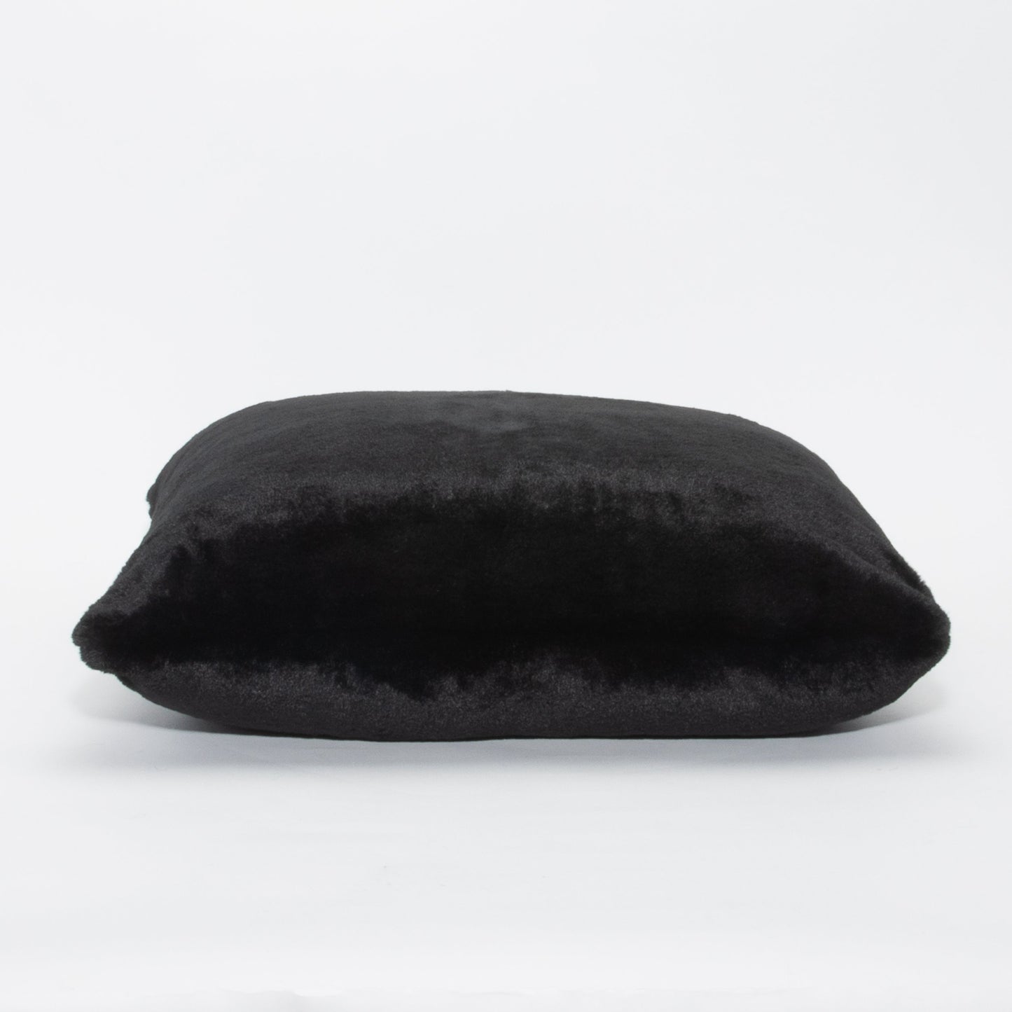 Black Faux Fur Pillow by MOGUL