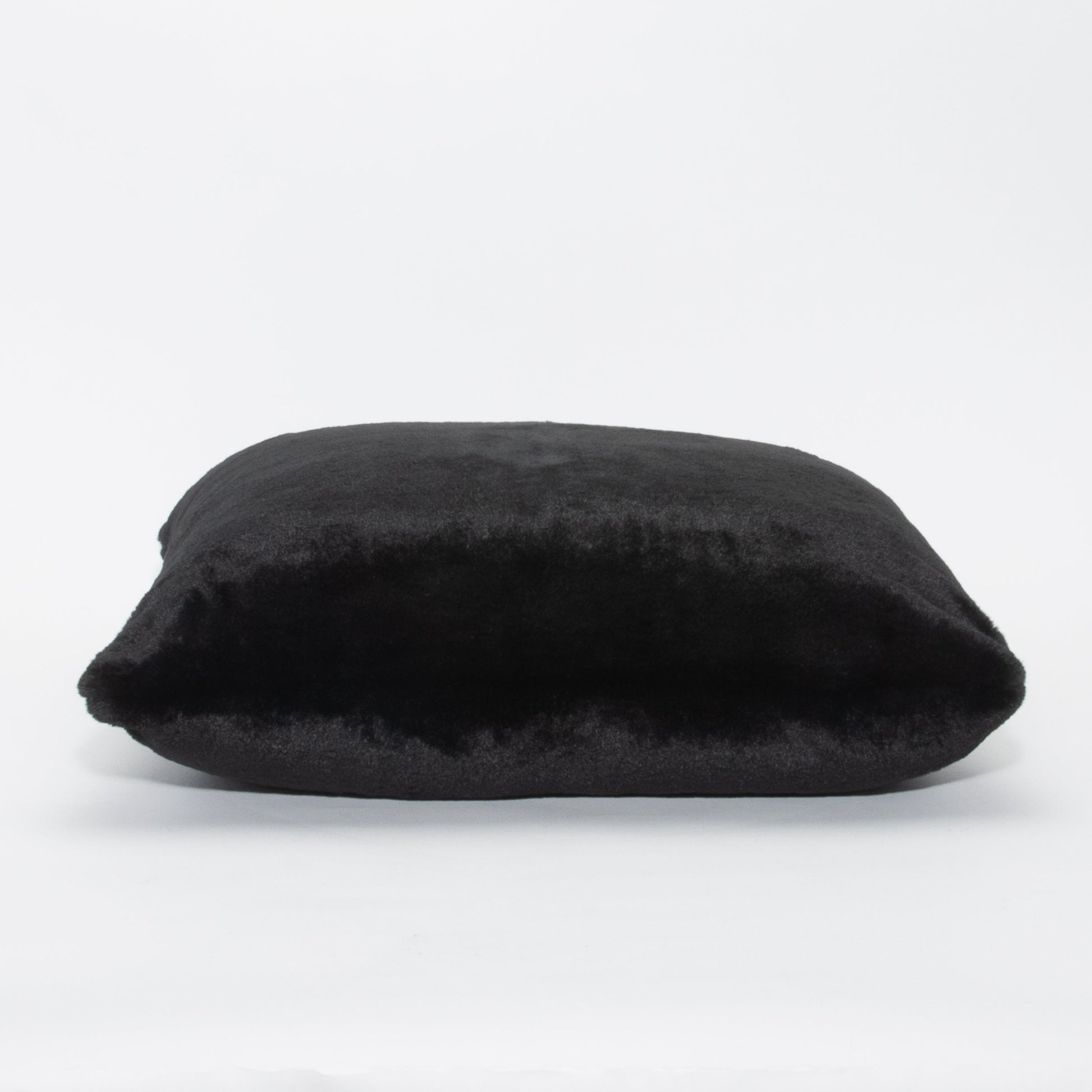 Black Faux Fur Pillow by MOGUL