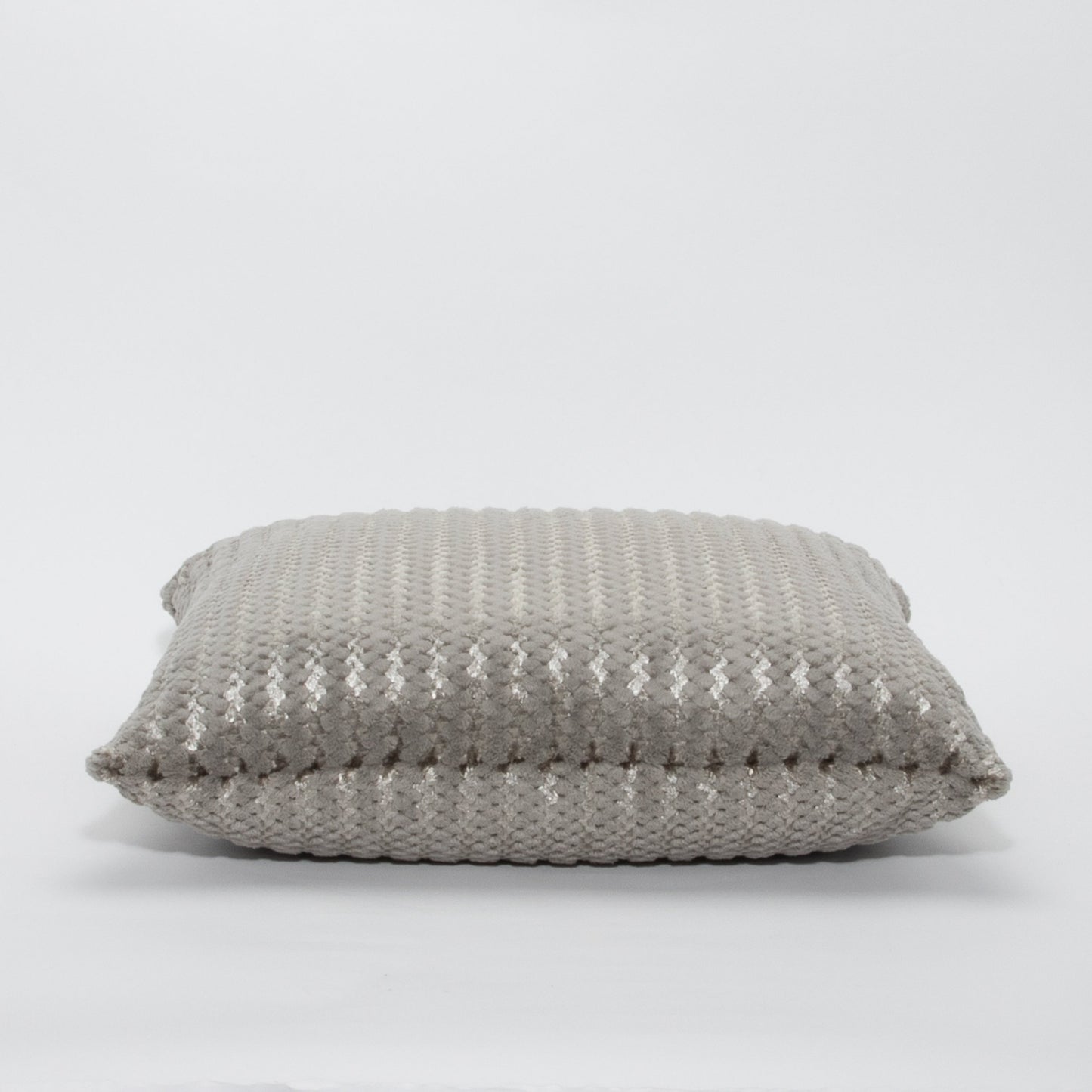 Silver Mixed Textured Pillow by MOGUL