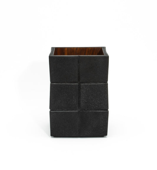 Waste Bin in Black Shagreen by R&Y Augousti