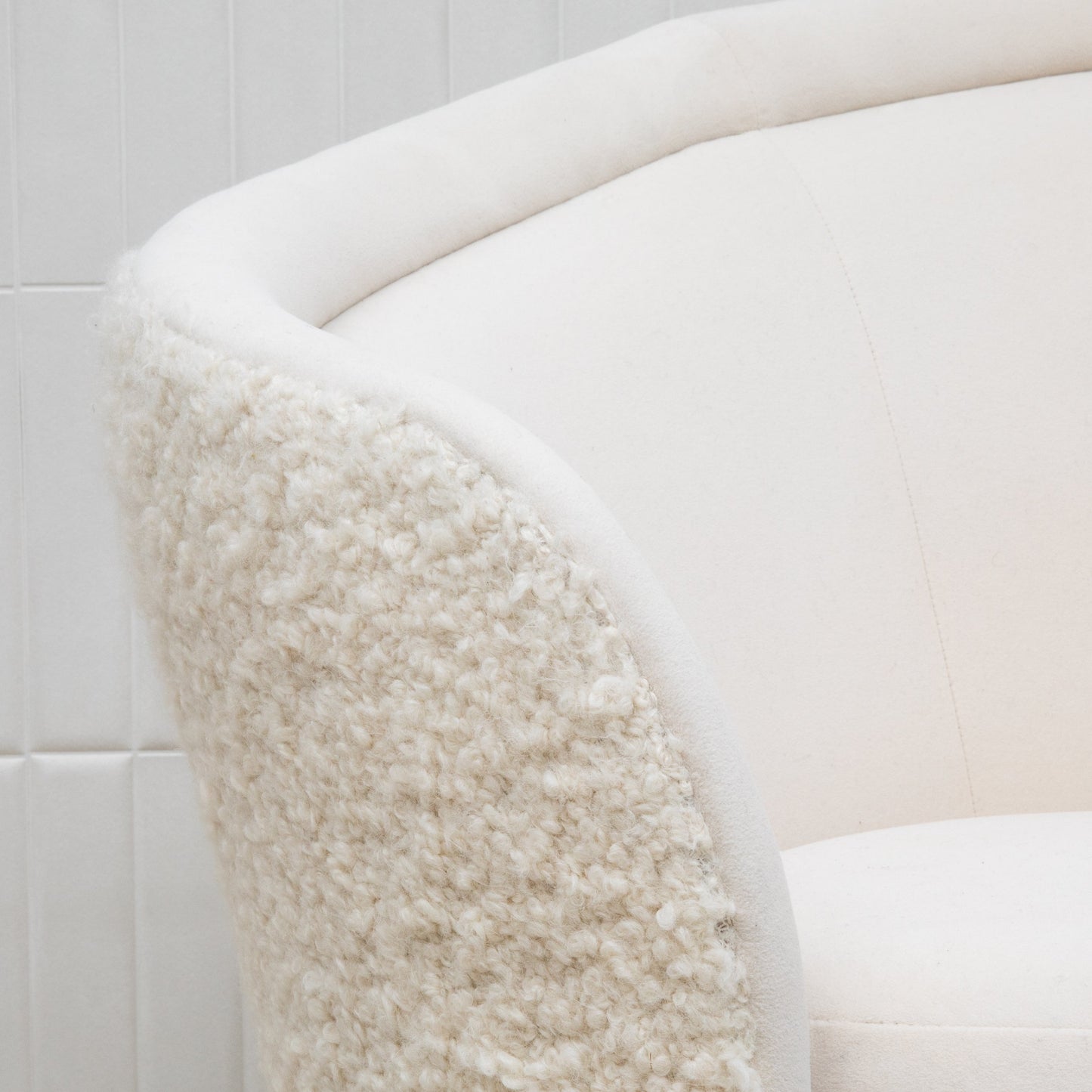 Vergara Chair in Cream Boucle by MOGUL