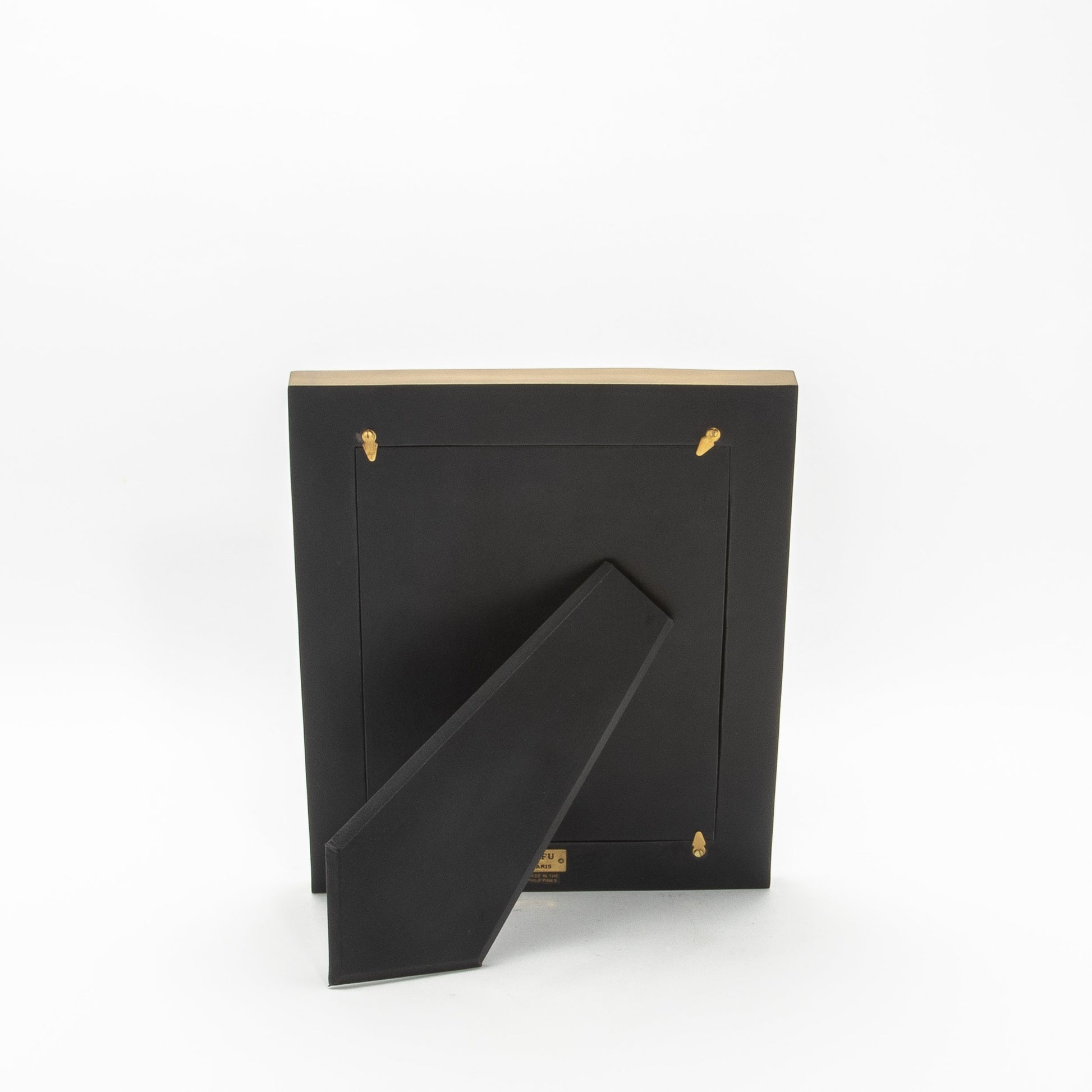 Picture Frame in Black Shagreen with Brass Details by KIFU Paris