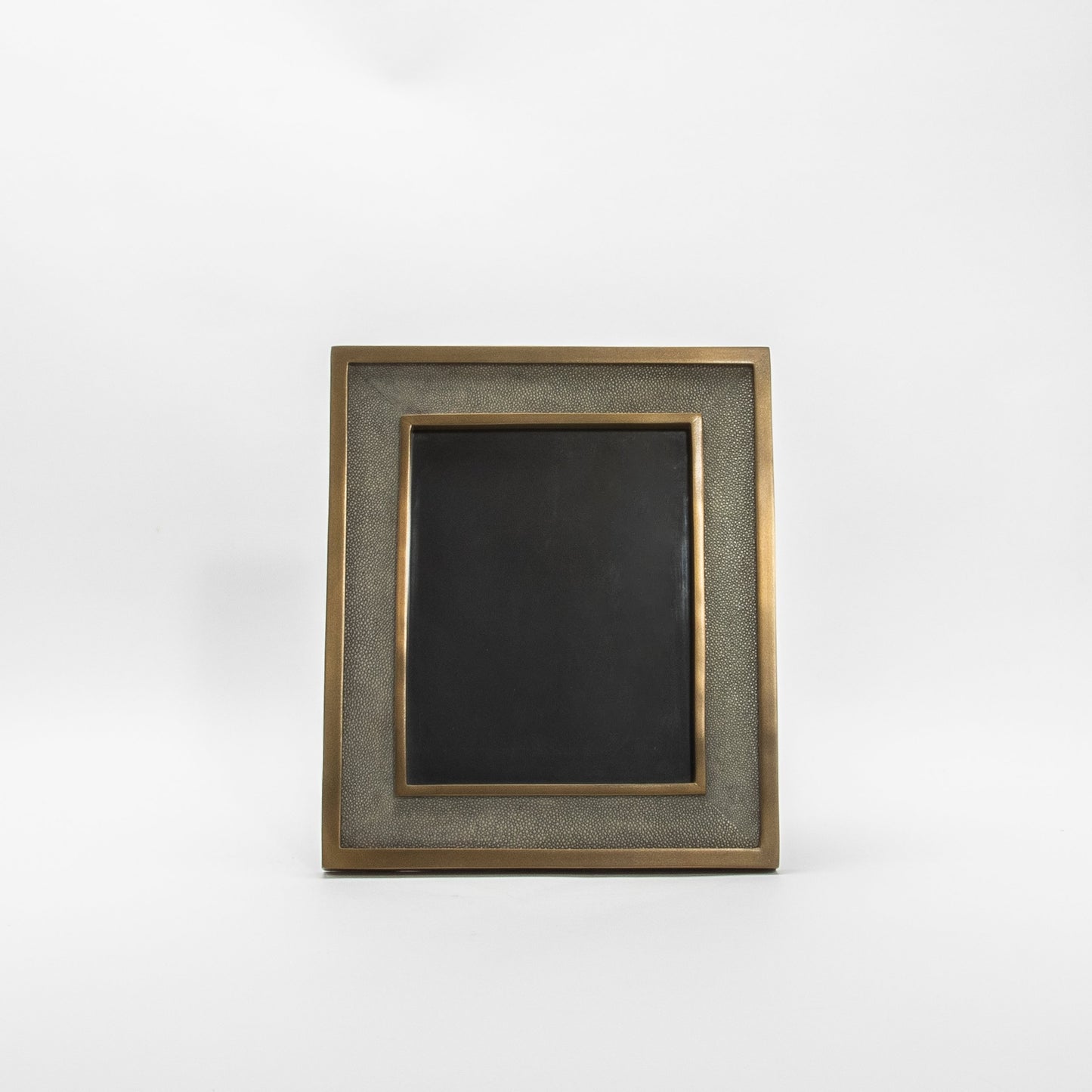 Picture Frame 8x10” in Grey Shagreen with Brass Details by KIFU Paris