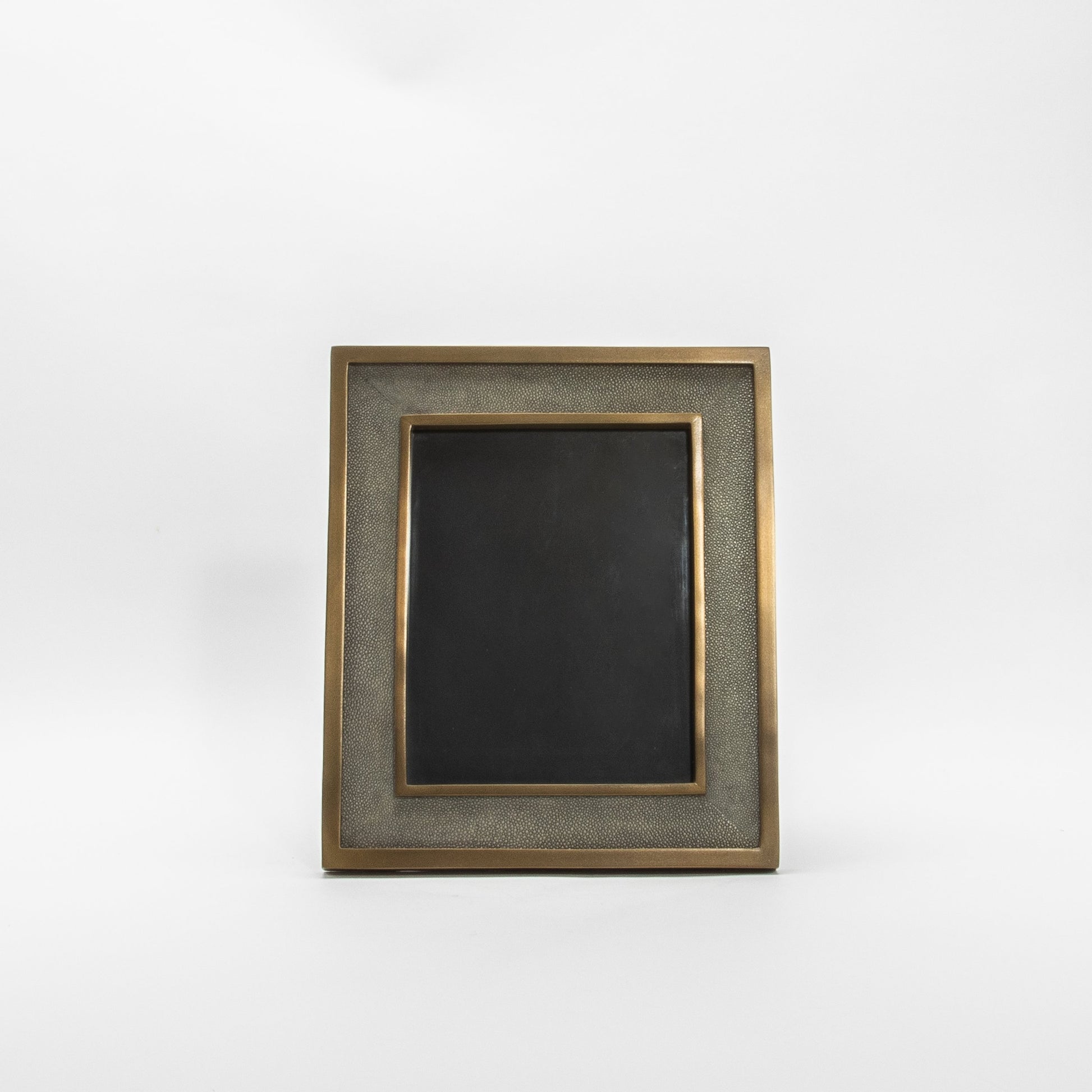 Picture Frame 8x10” in Grey Shagreen with Brass Details by KIFU Paris