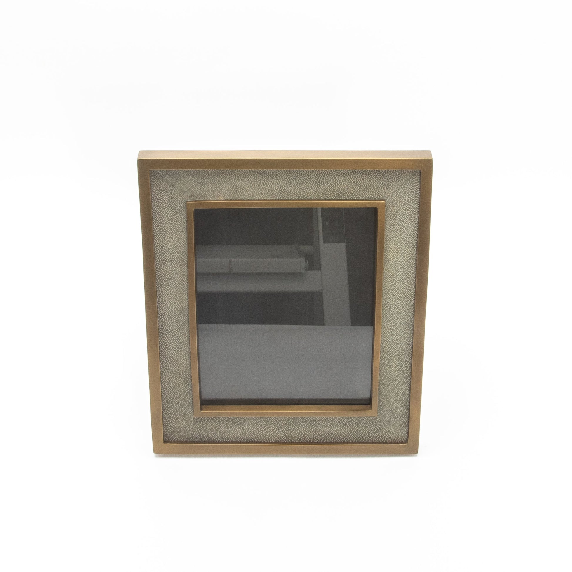 Picture Frame 8x10” in Grey Shagreen with Brass Details by KIFU Paris