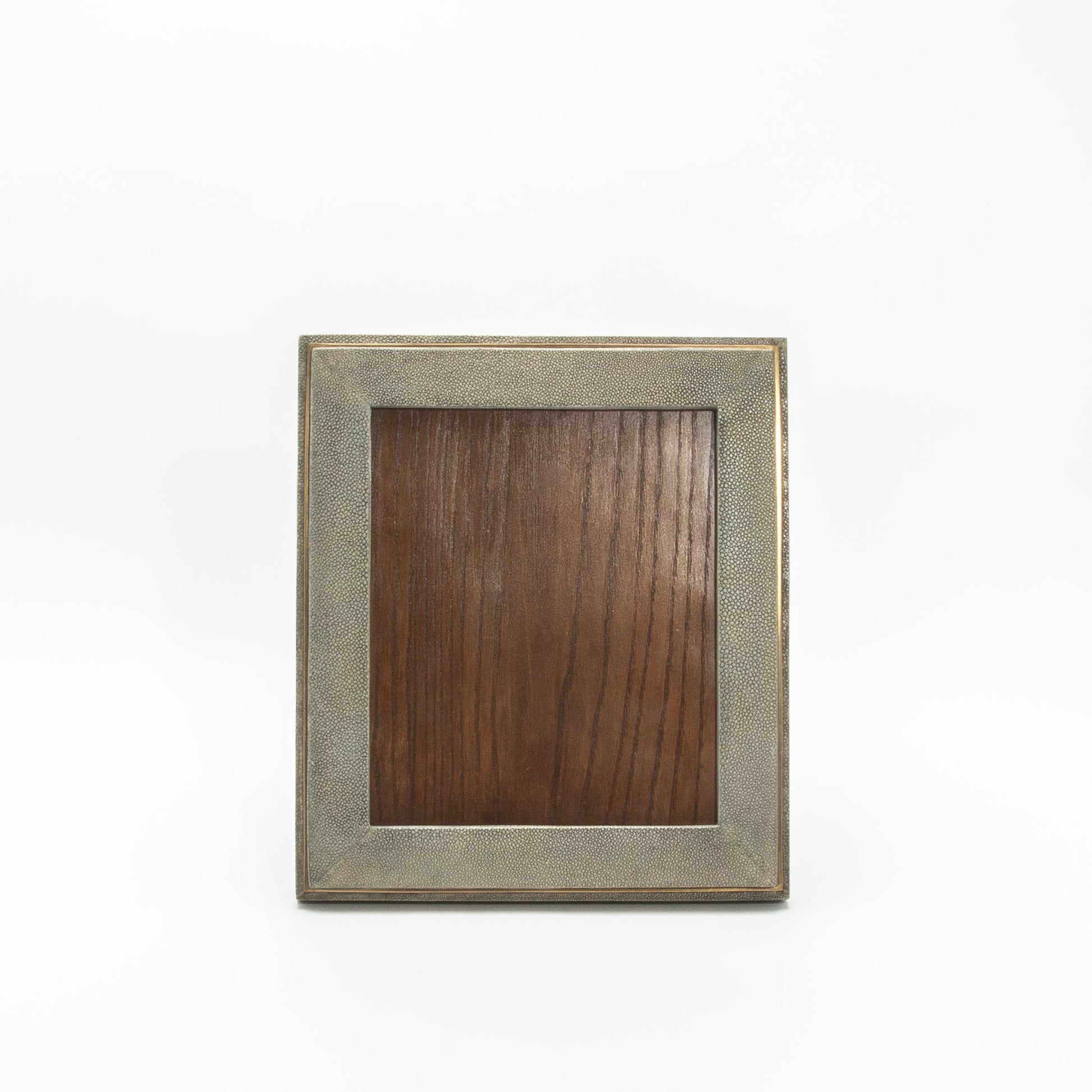 Picture Frame in Grey Shagreen with Brass Indentation by R&Y Augousti