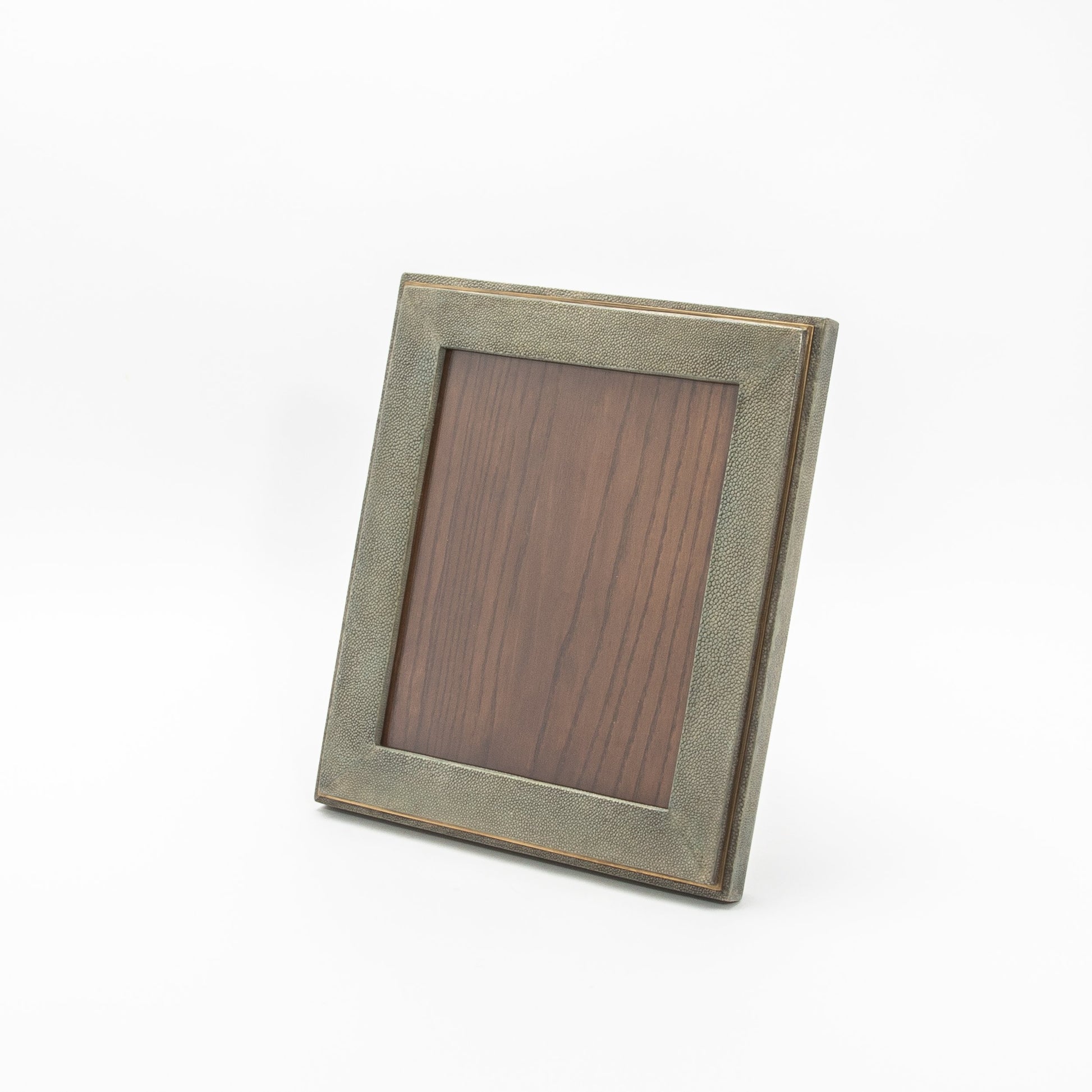 Picture Frame in Grey Shagreen with Brass Indentation by R&Y Augousti