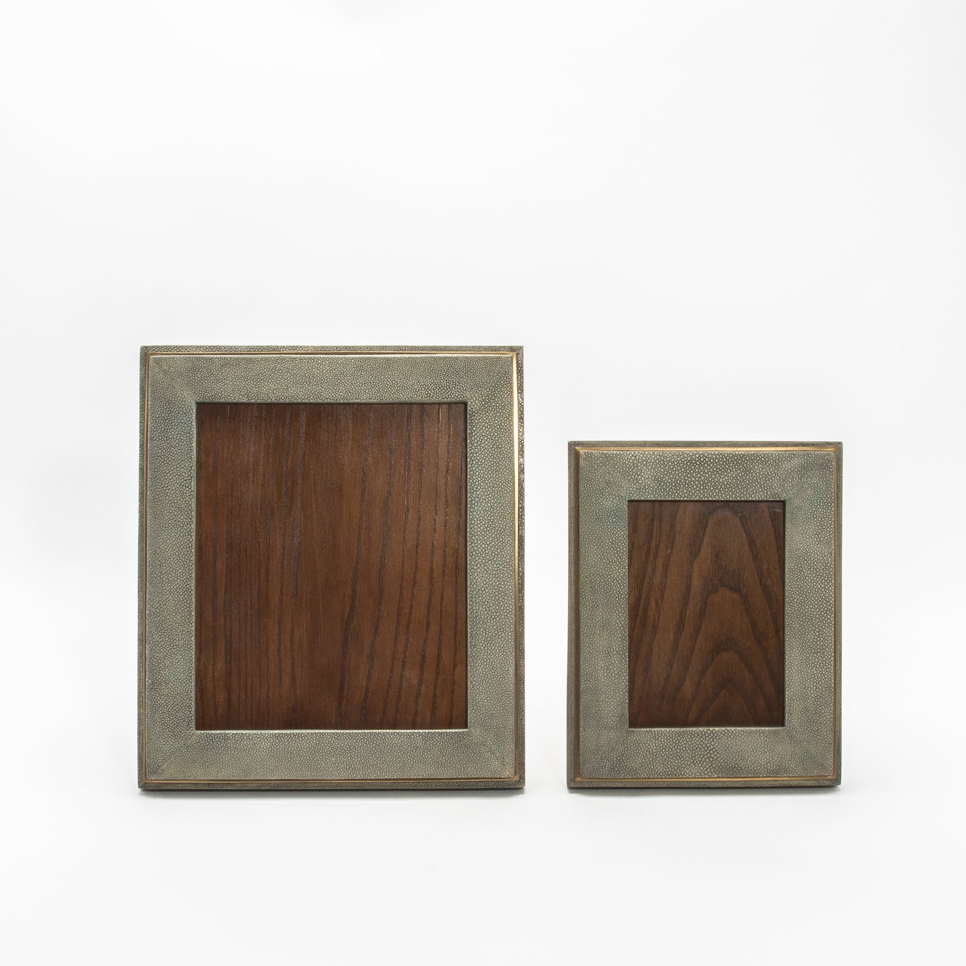 Picture Frame in Grey Shagreen with Brass Indentation by R&Y Augousti
