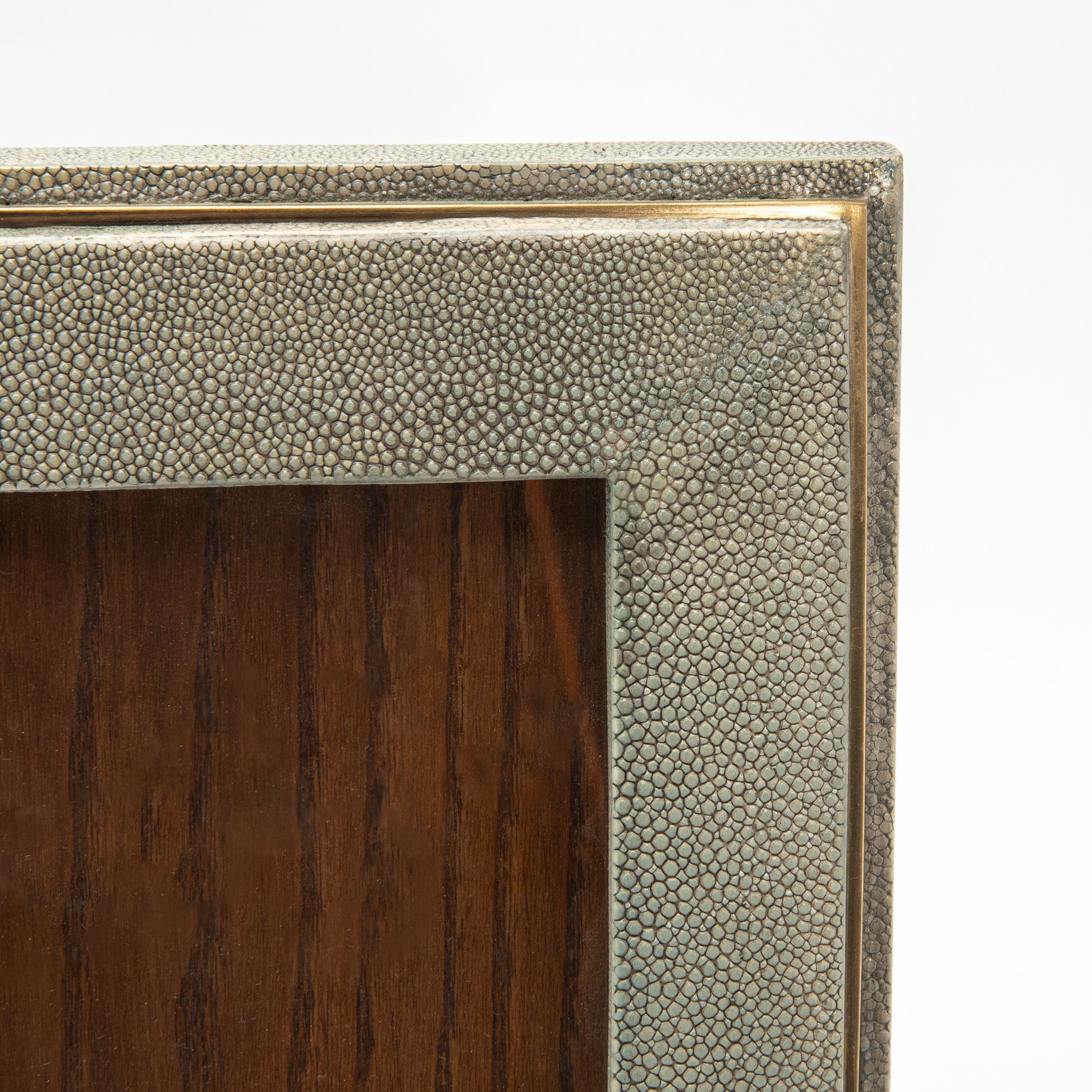 Picture Frame in Grey Shagreen with Brass Indentation by R&Y Augousti