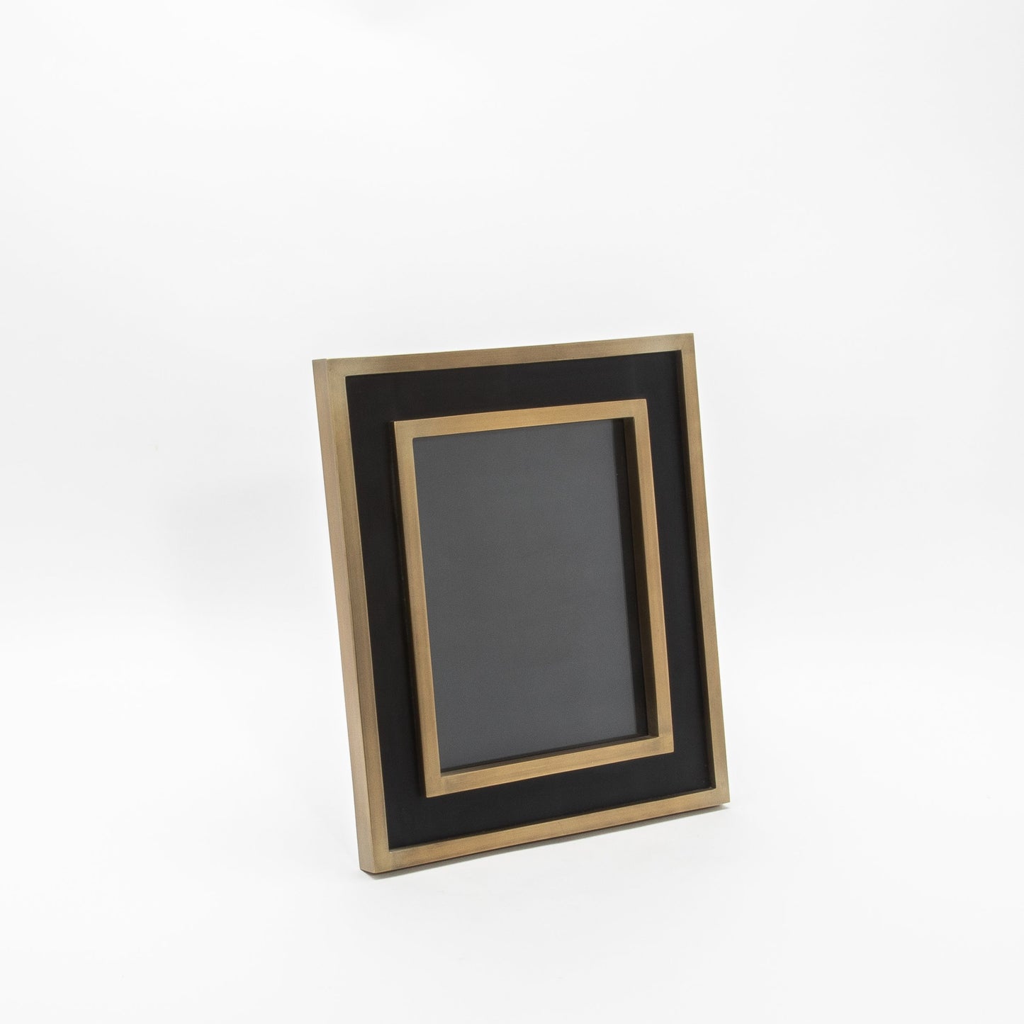 Picture Frame in Black Oak with Brass Details by KIFU Paris