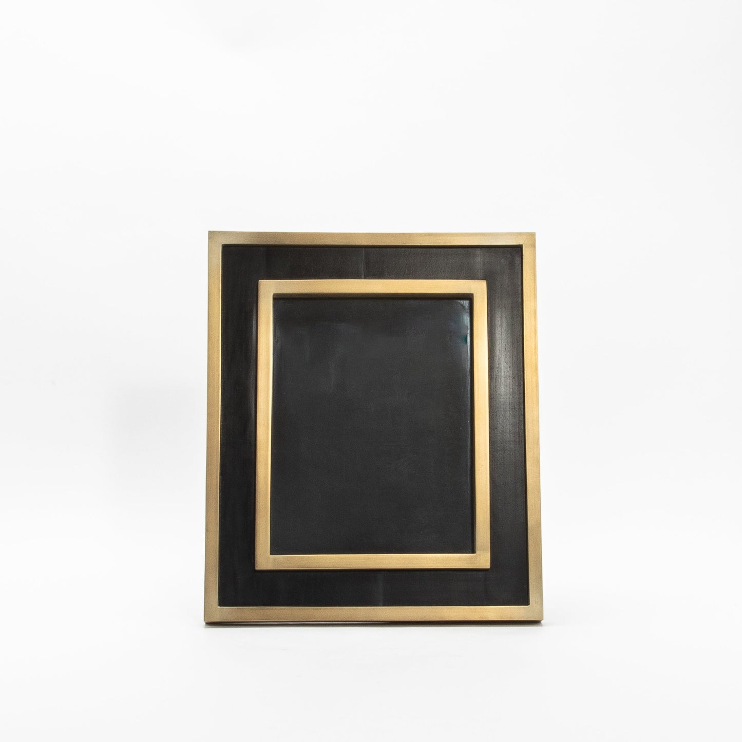 Picture Frame in Black Oak with Brass Details by KIFU Paris