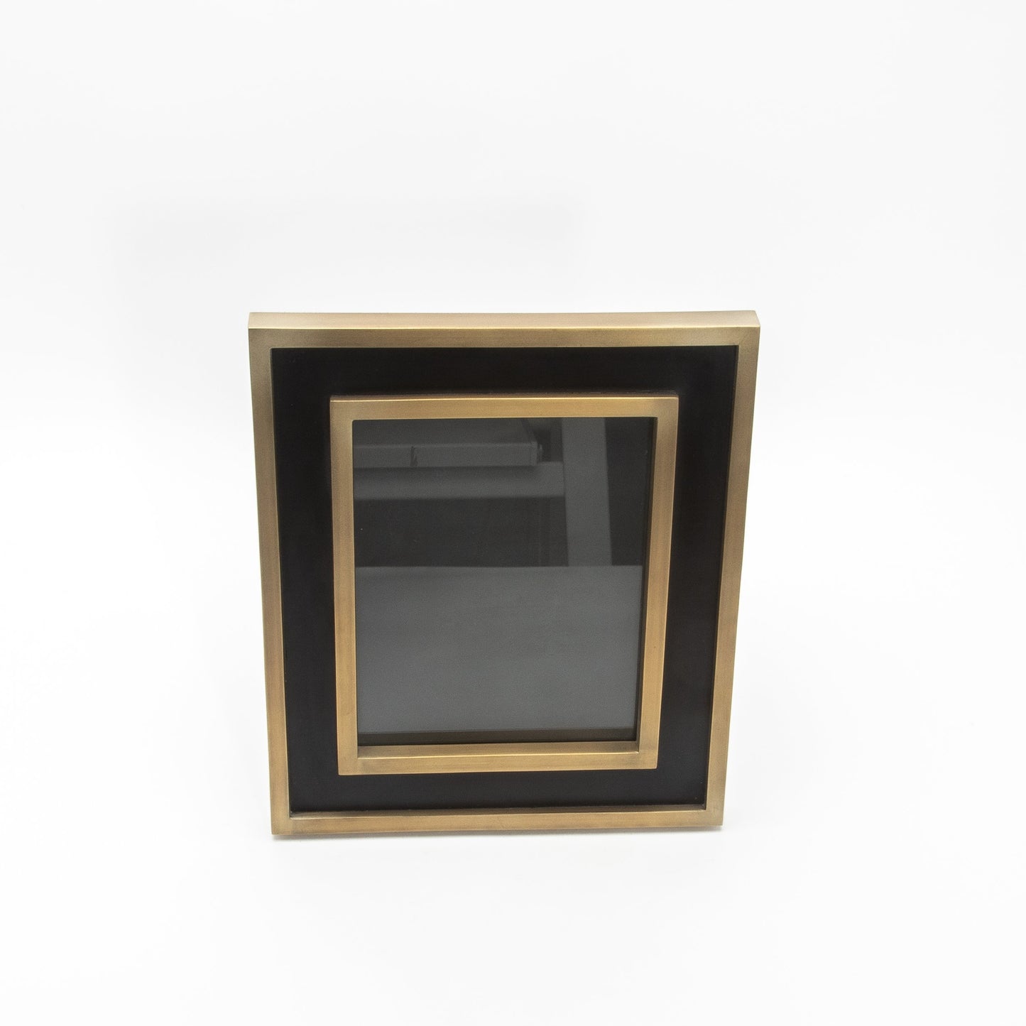 Picture Frame in Black Oak with Brass Details by KIFU Paris