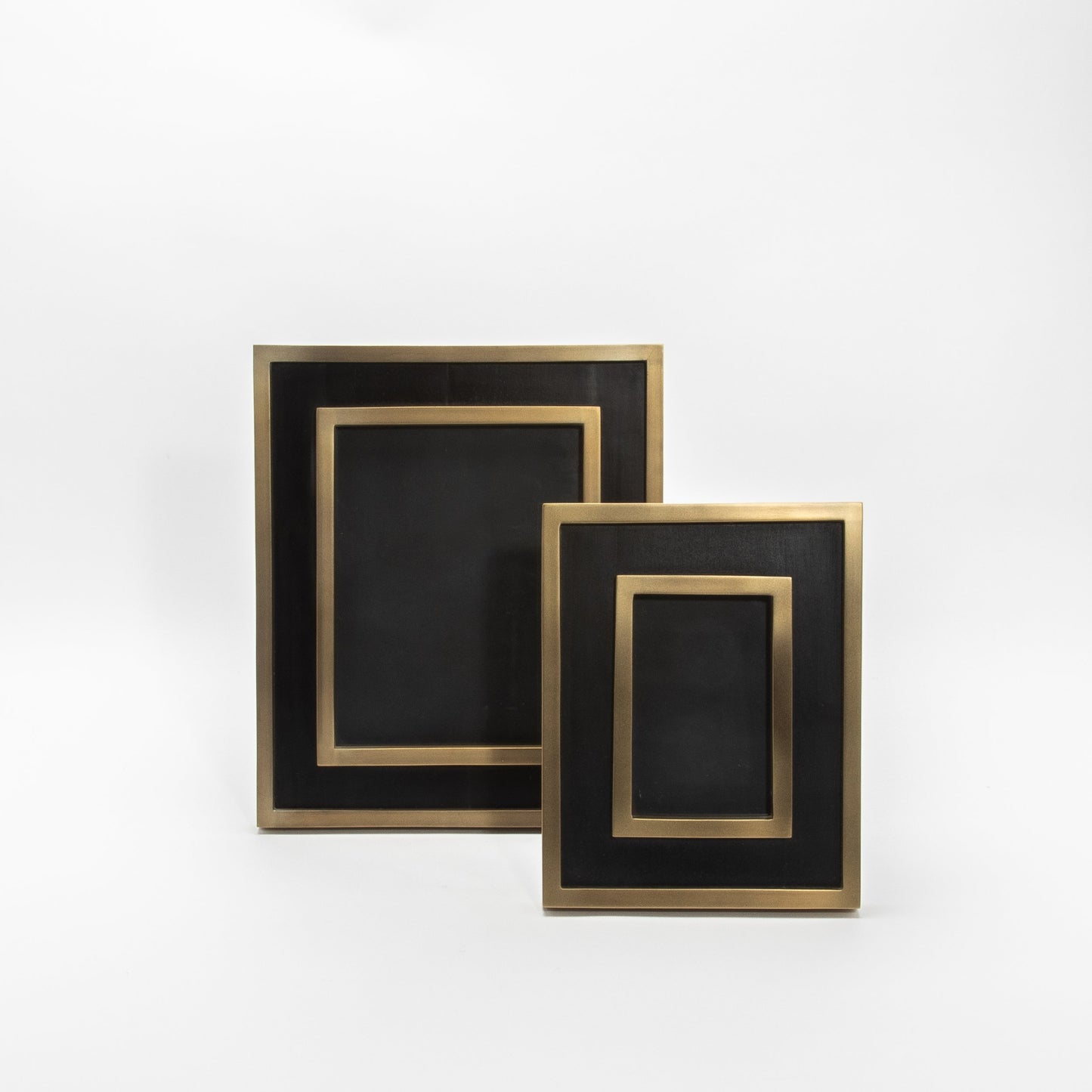 Picture Frame in Black Oak with Brass Details by KIFU Paris