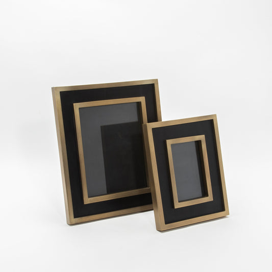 Picture Frame in Black Oak with Brass Details by KIFU Paris