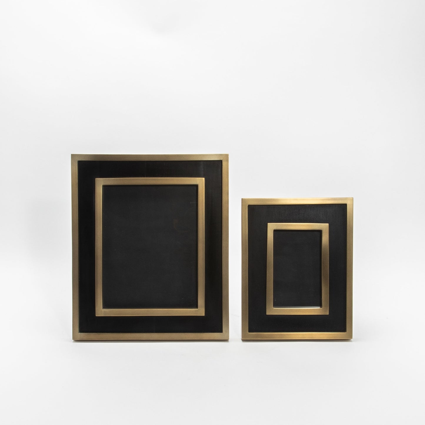 Picture Frame in Black Oak with Brass Details by KIFU Paris