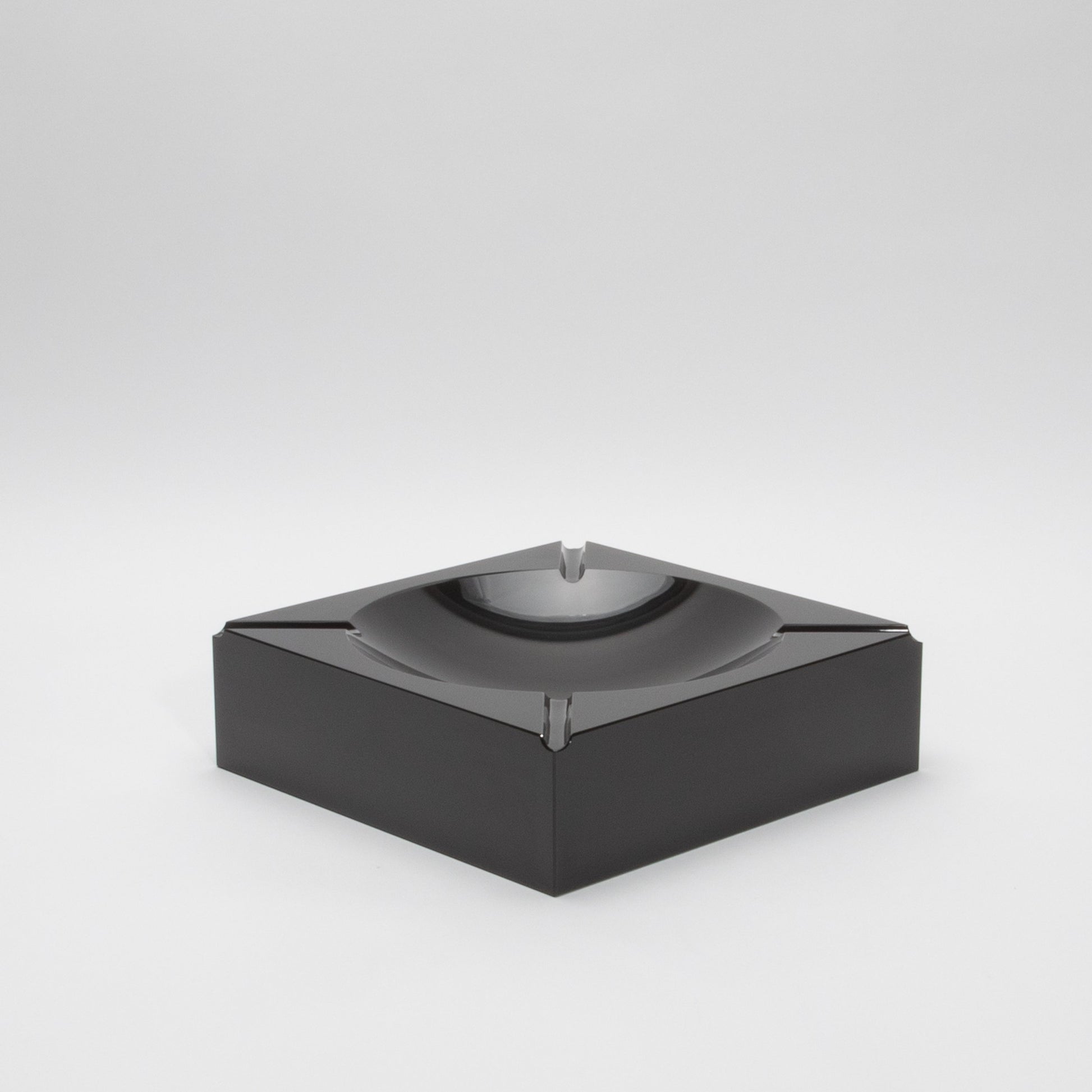 Black Crystal Cigar Ashtray by KA Glass