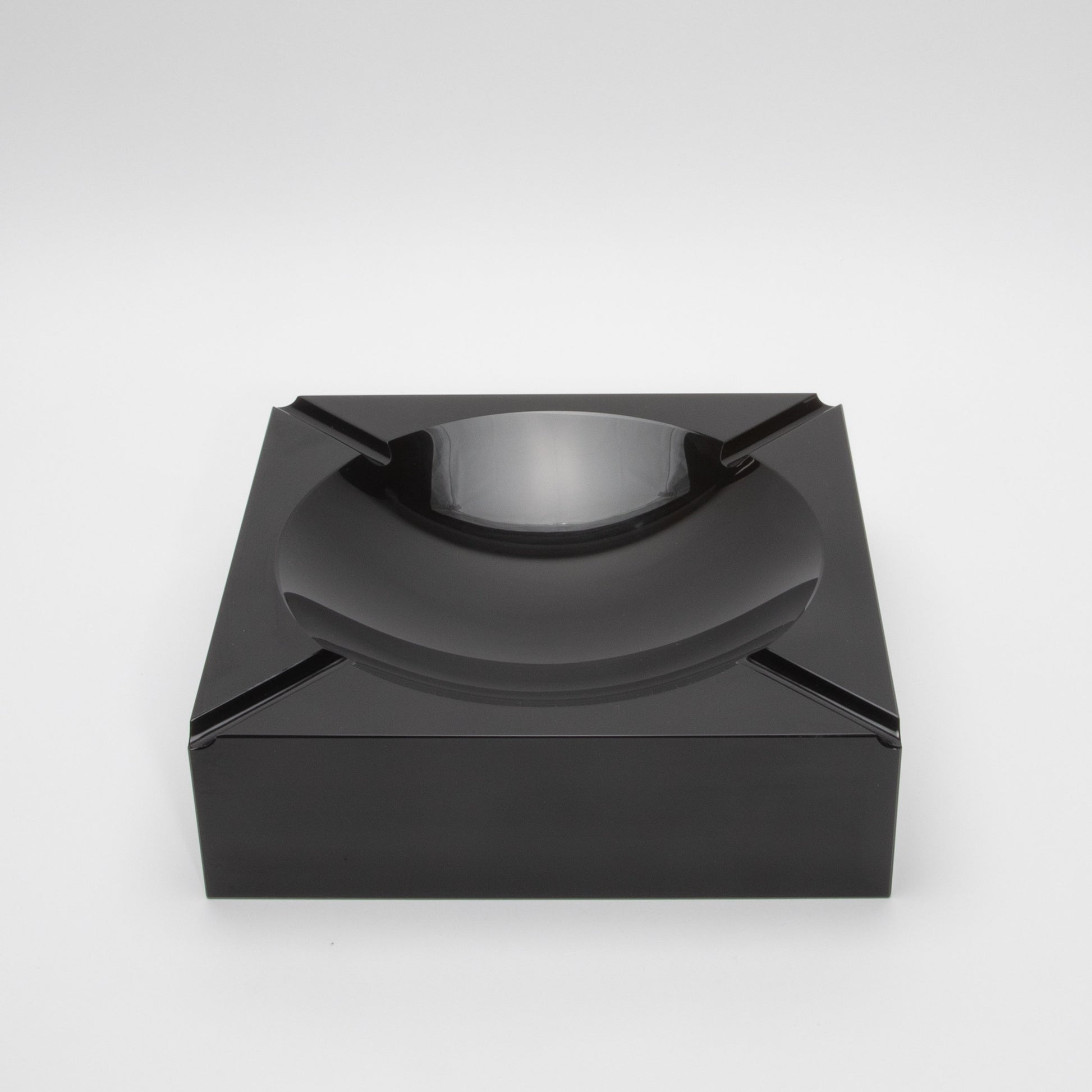 Black Crystal Cigar Ashtray by KA Glass