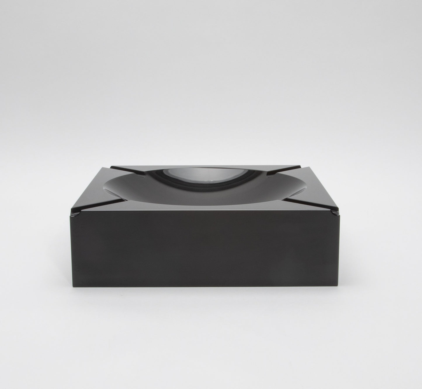 Black Crystal Cigar Ashtray by KA Glass
