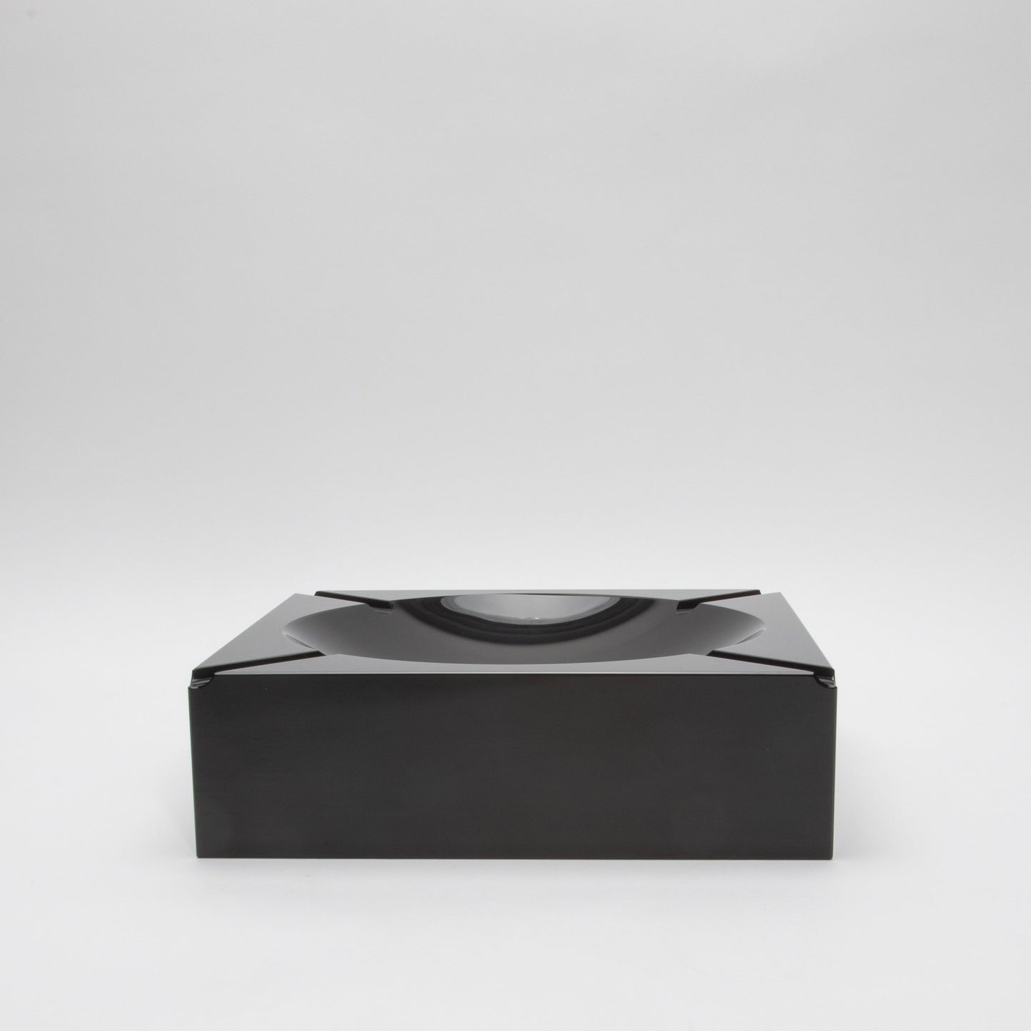 Black Crystal Cigar Ashtray by KA Glass