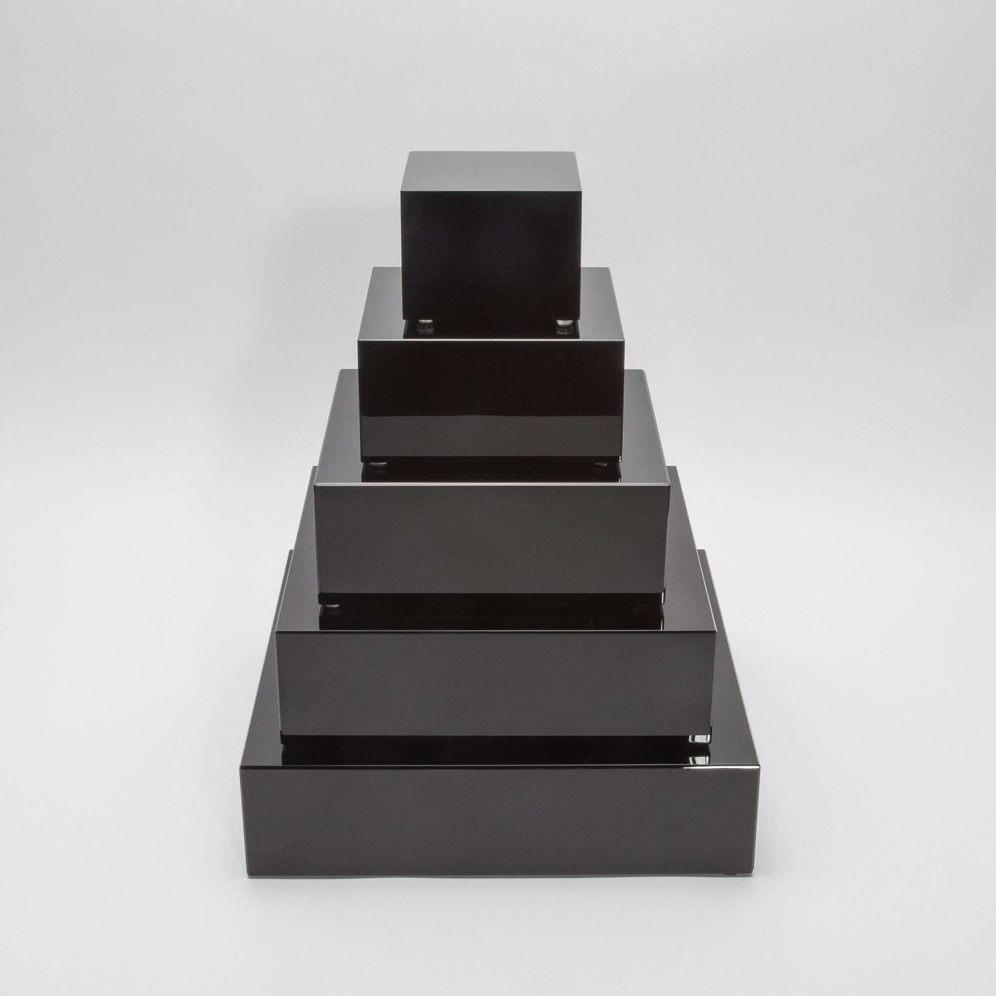 Black Crystal Glass Base Riser by KA Glass