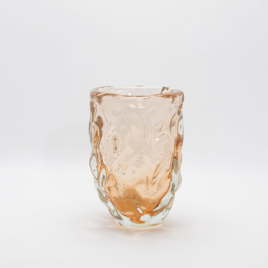 Hand-blown Murano Sculptural Vase in Rose Gold