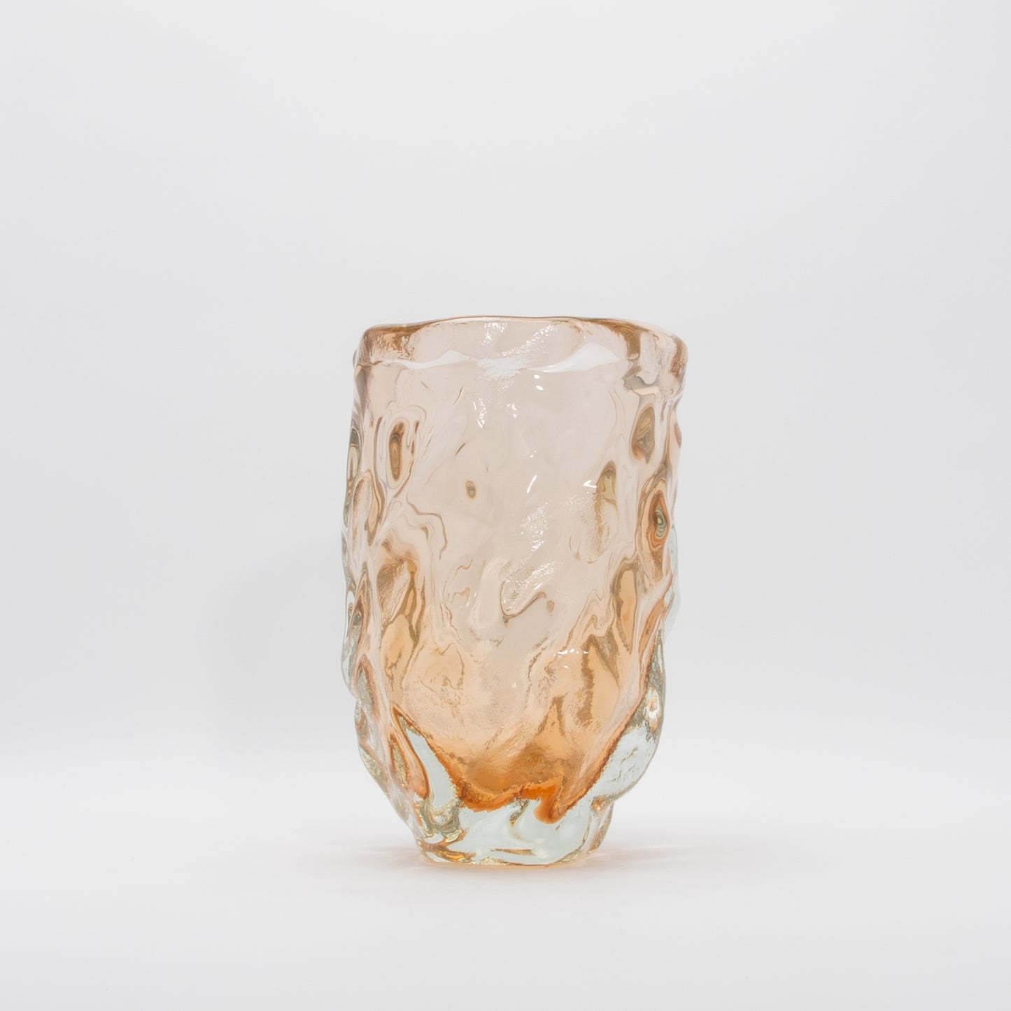 Hand-blown Murano Sculptural Vase in Rose Gold