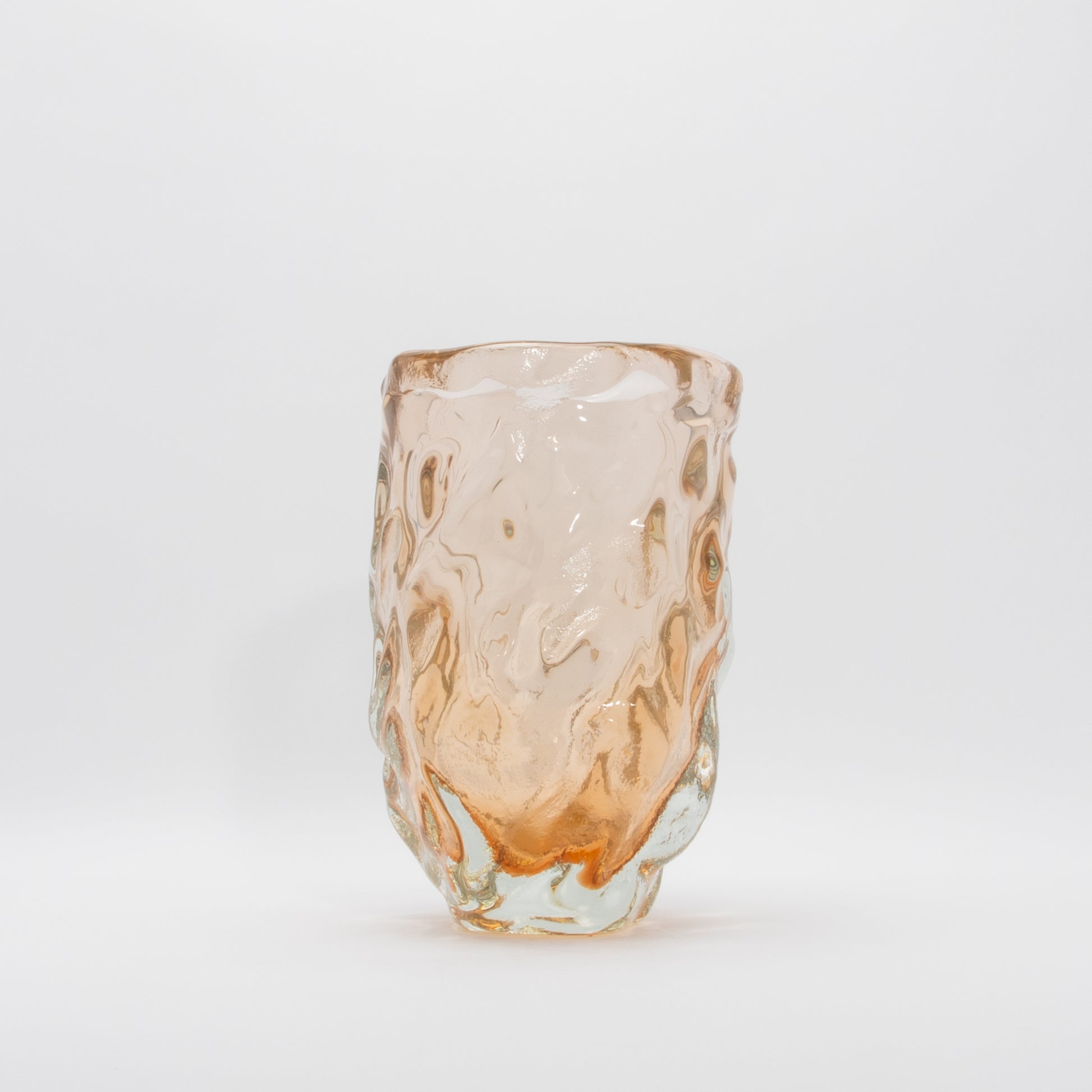 Hand-blown Murano Sculptural Vase in Rose Gold
