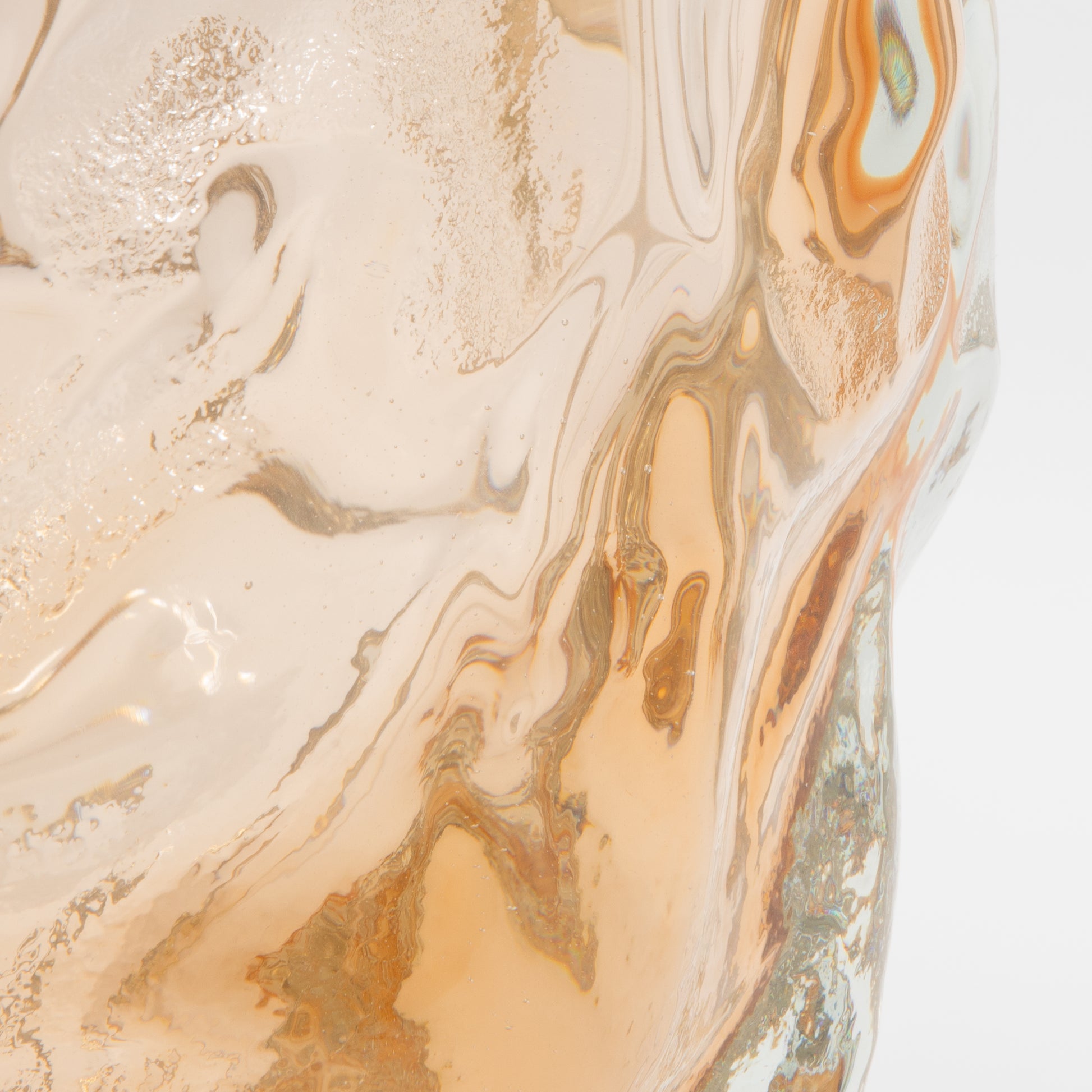 Hand-blown Murano Sculptural Vase in Rose Gold