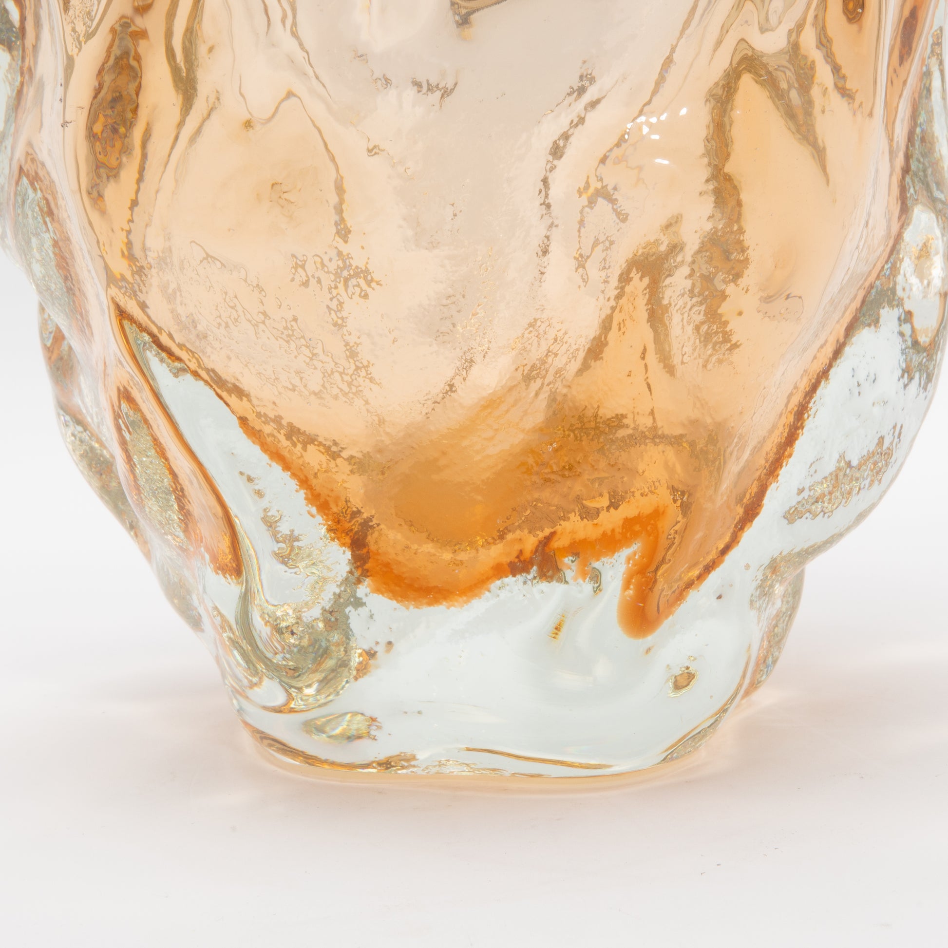 Hand-blown Murano Sculptural Vase in Rose Gold