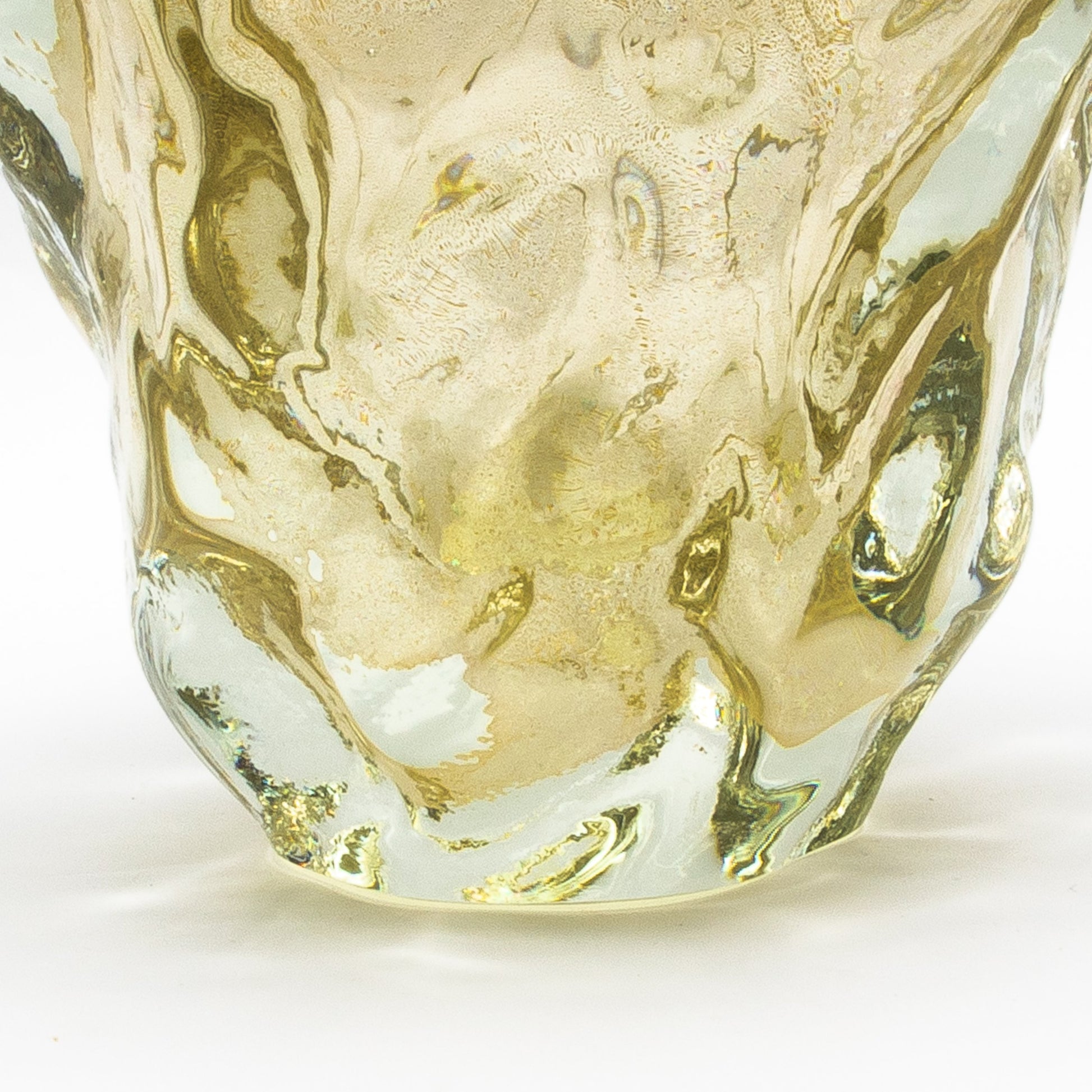 Murano Burri Vase in Clear with 24-karat Gold Flecks