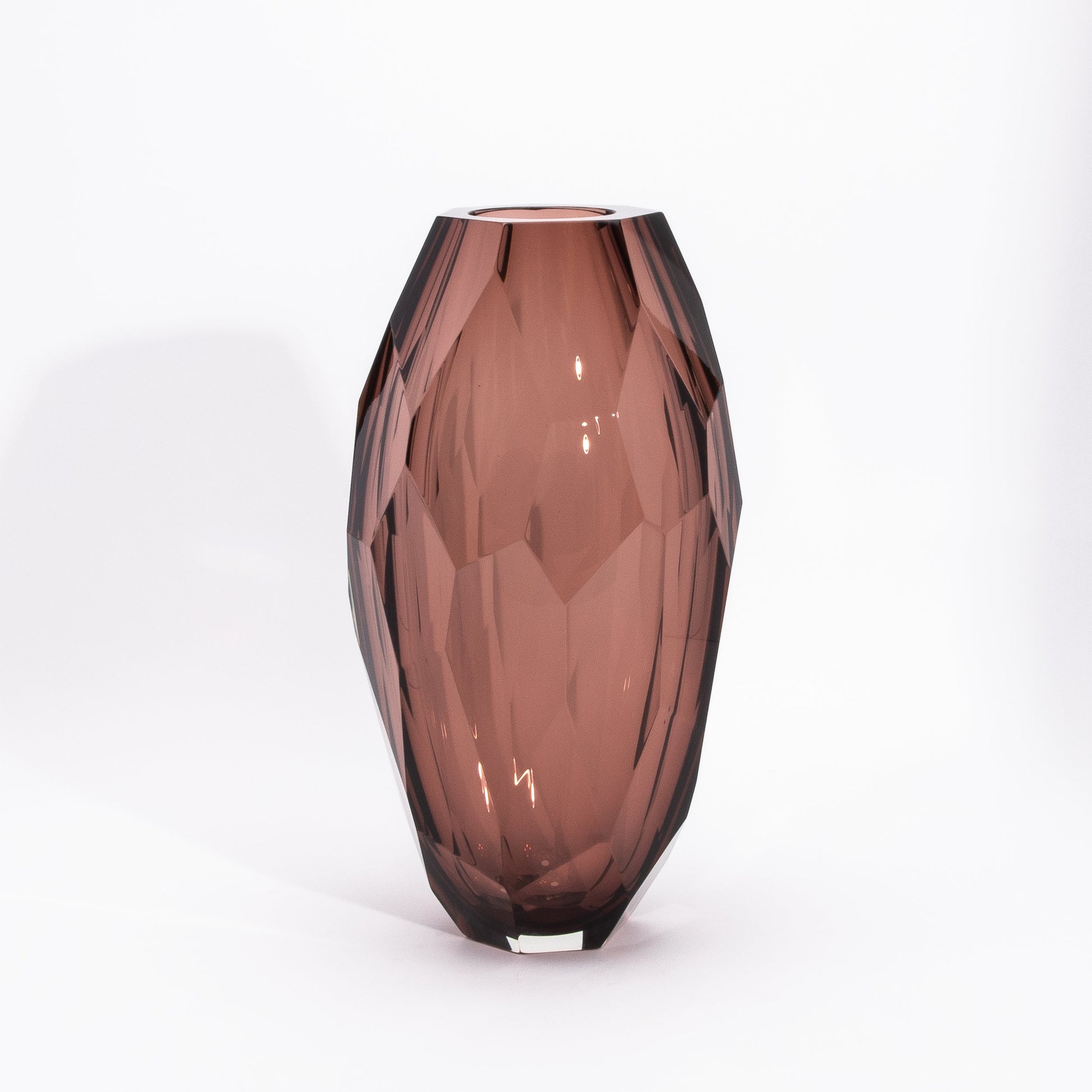 Murano Tall Faceted Vase in Amethyst
