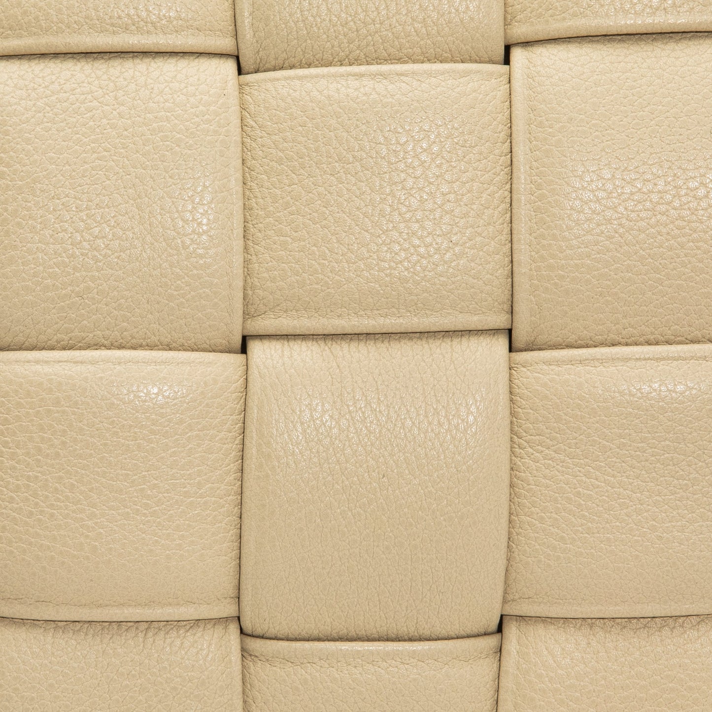 Cream Woven Leather Pillow
