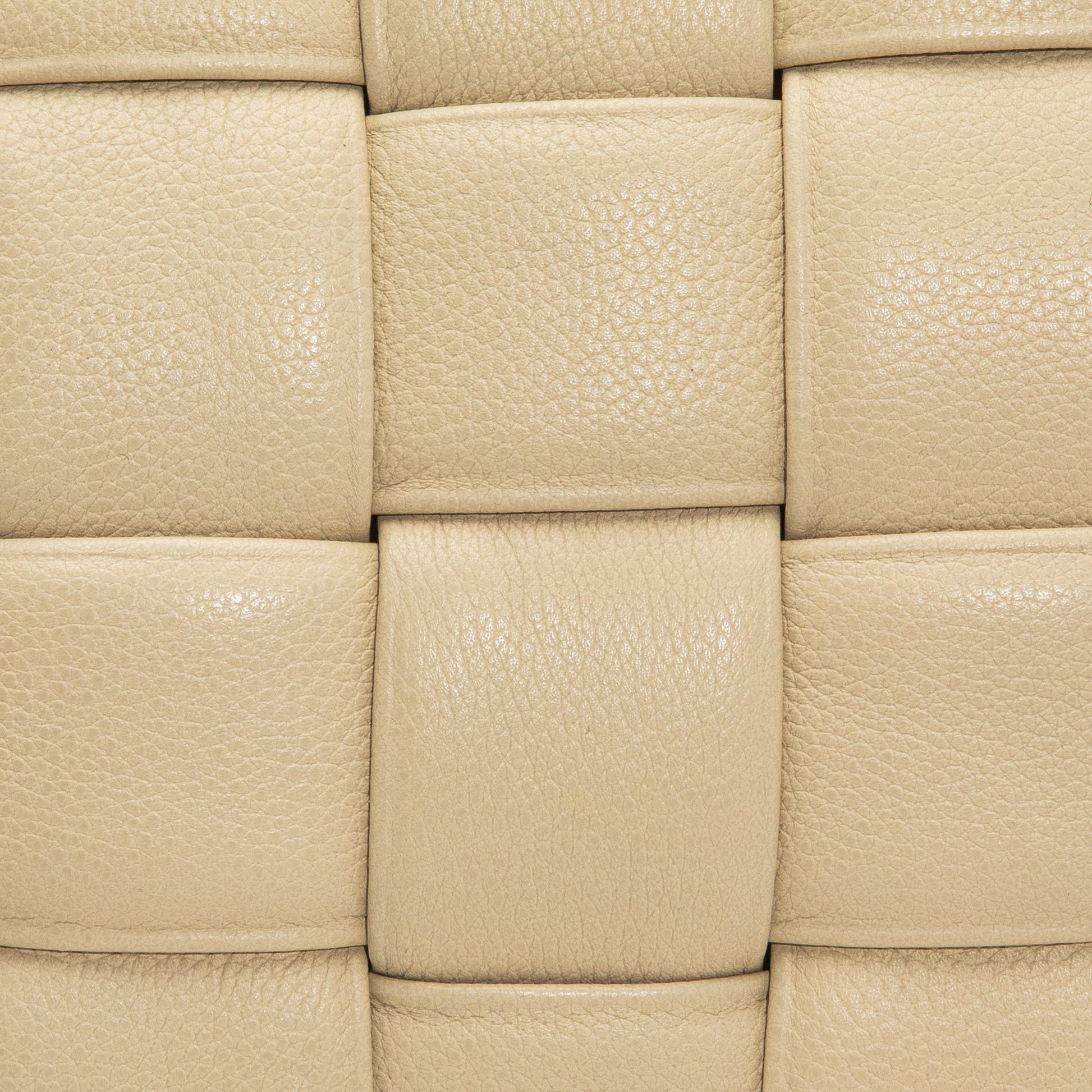 Cream Woven Leather Pillow