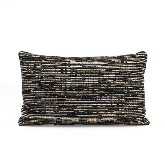 Dark Woven Kidney Pillow with Elitis Fabric