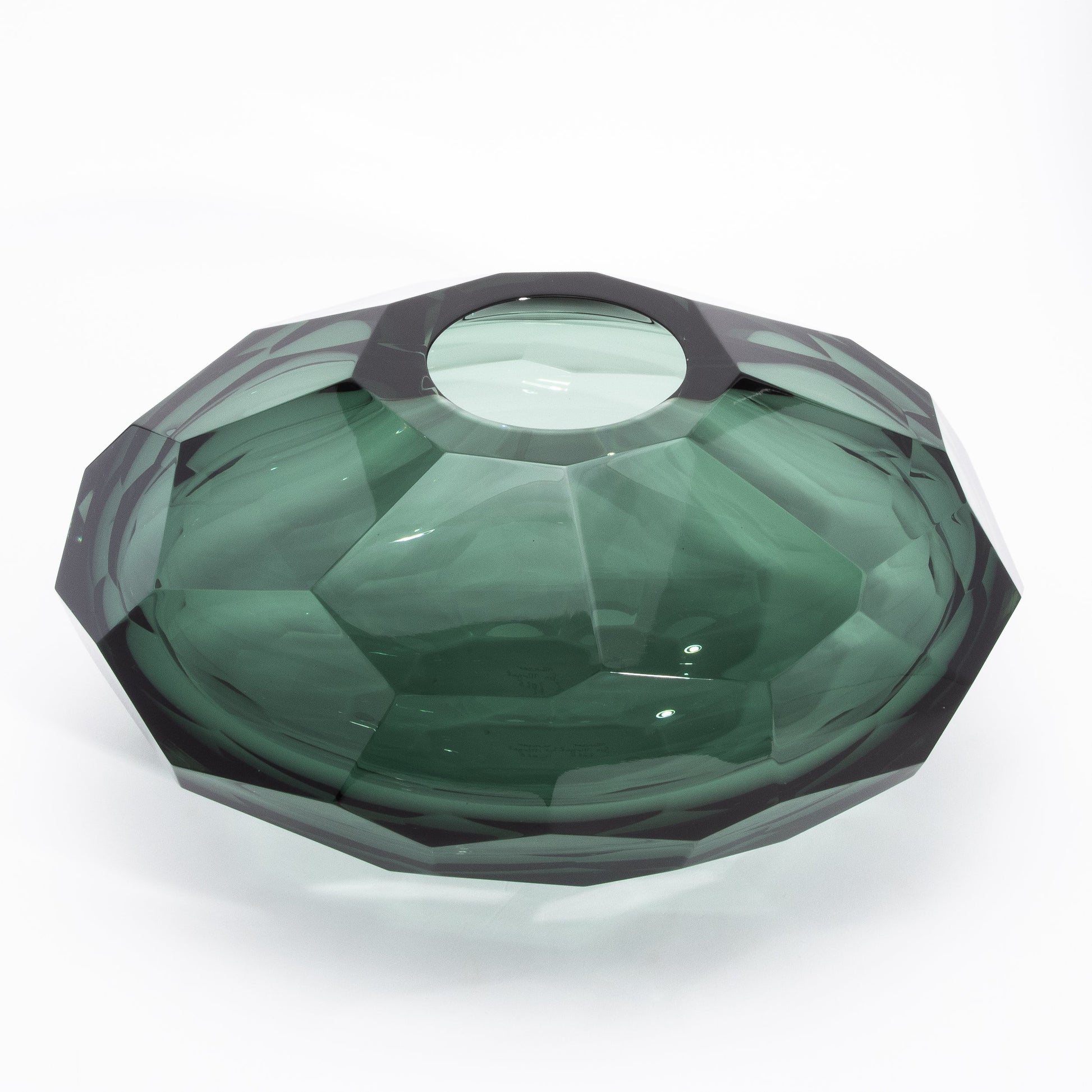 Murano Faceted Bowl in Eucalyptus Green