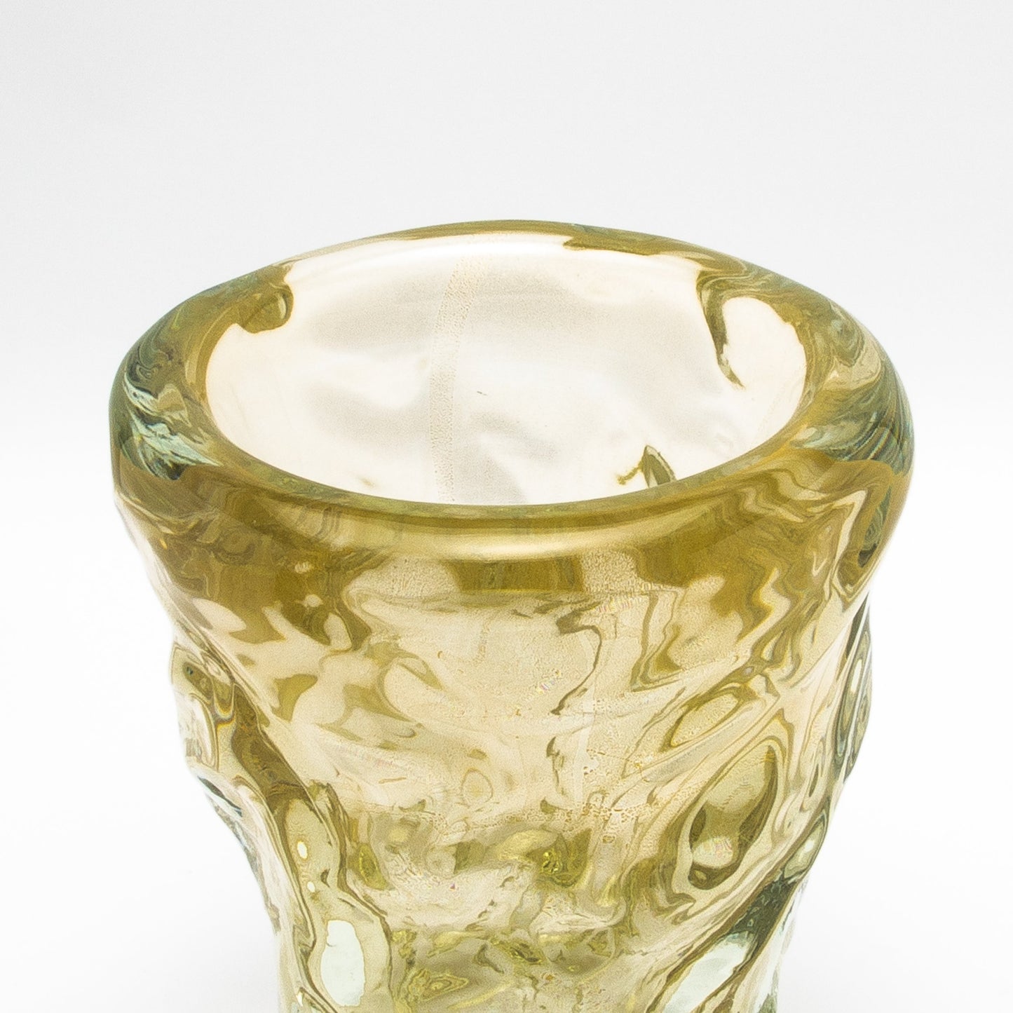 Murano Burri Vase in Clear with 24-karat Gold Flecks