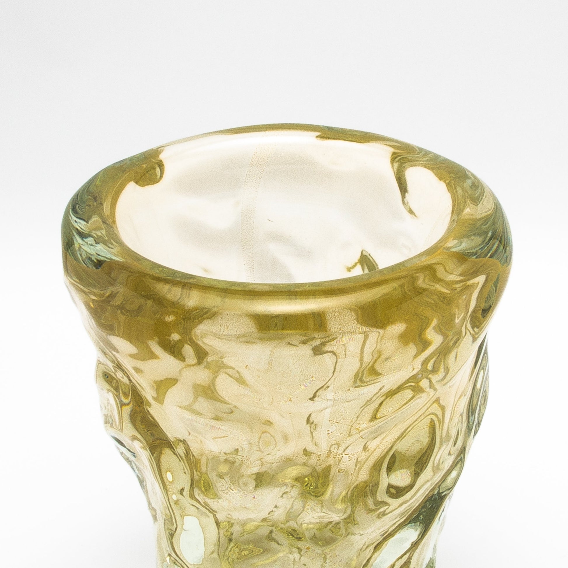 Murano Burri Vase in Clear with 24-karat Gold Flecks