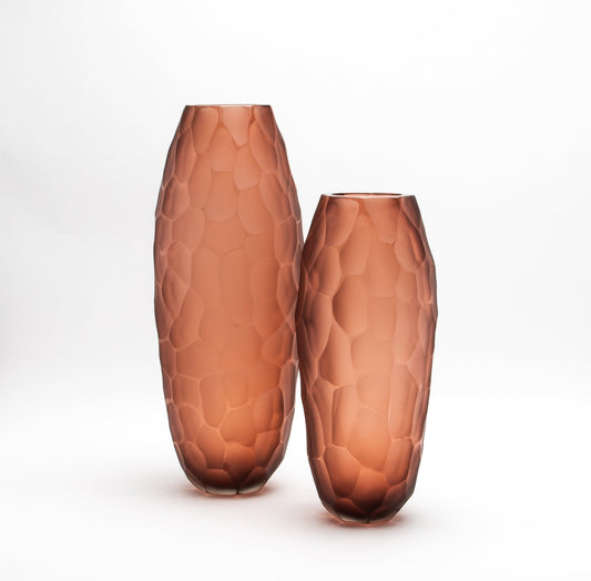 Murano Battuto Vase in Light Amaretto