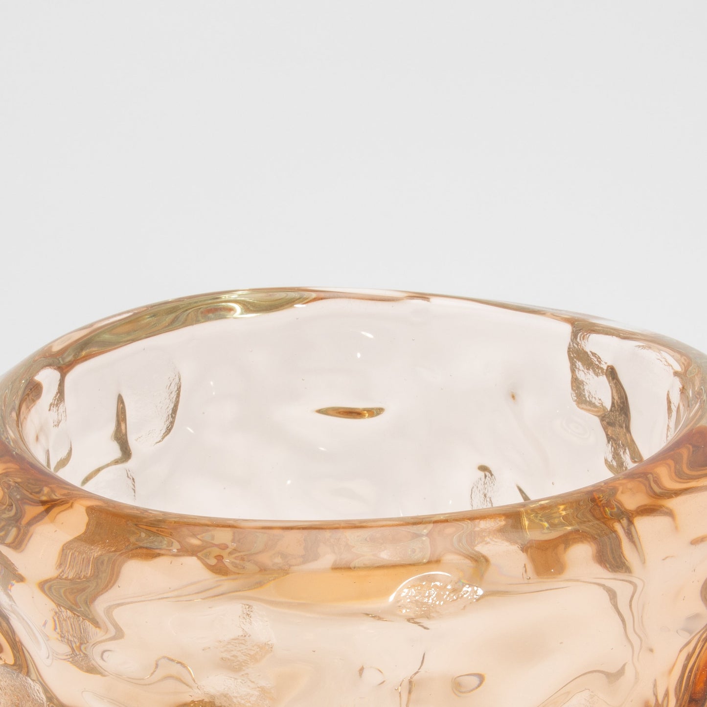 Murano Sculptural Bowl in Rose Gold